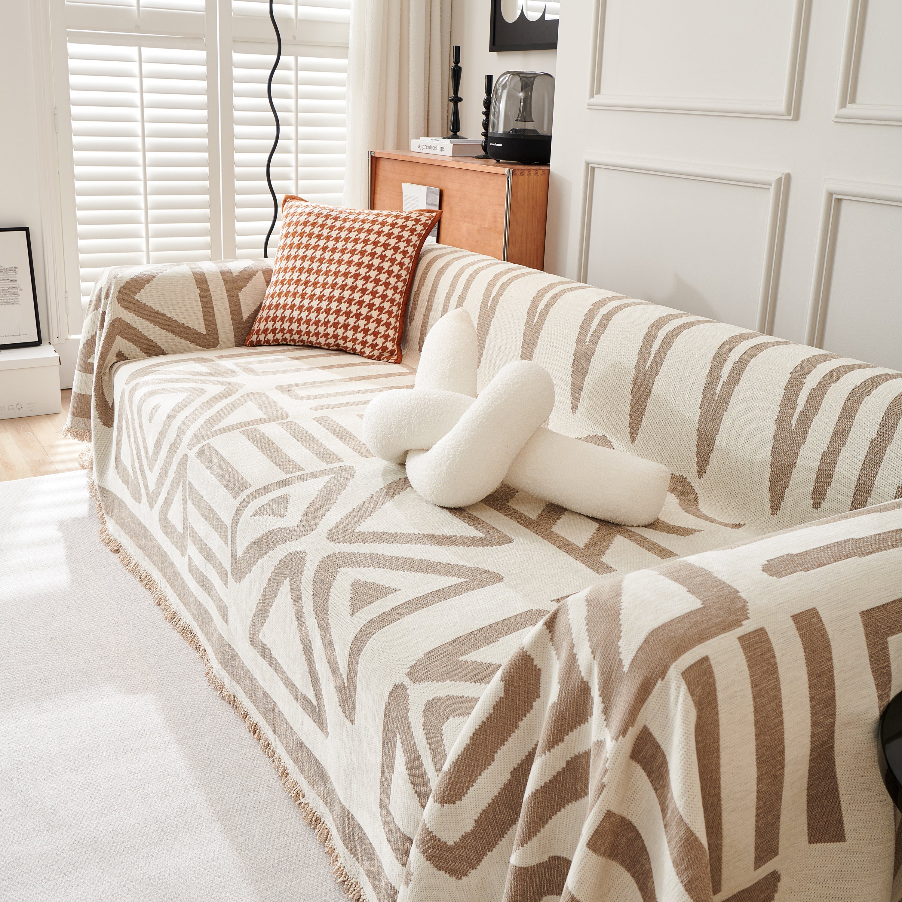 Chenille Geometric Sofa Throw Blanket, Boho Washable Furniture Throw Covers for Sofa - Image 91