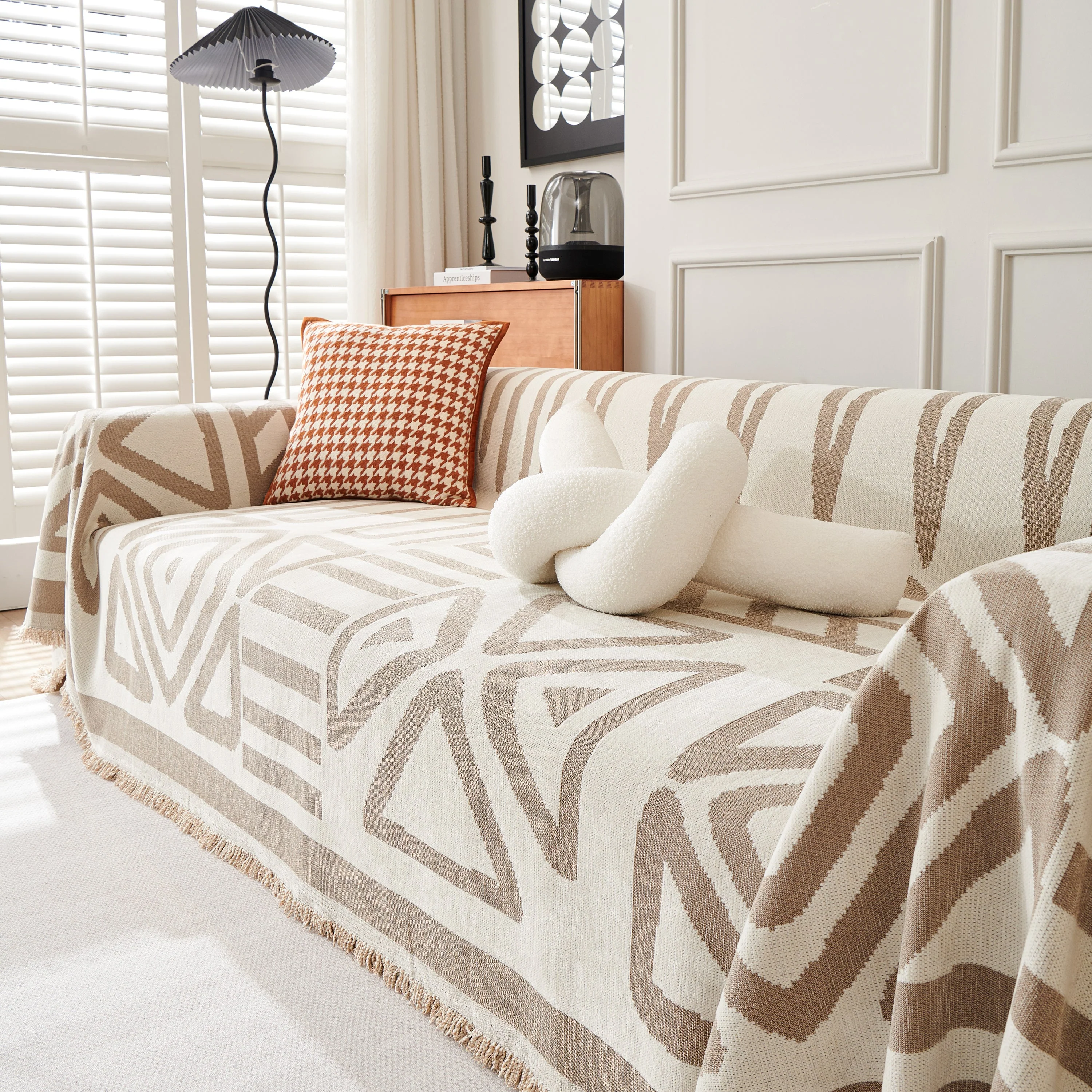 Chenille Geometric Sofa Throw Blanket, Boho Washable Furniture Throw Covers for Sofa - Image 92