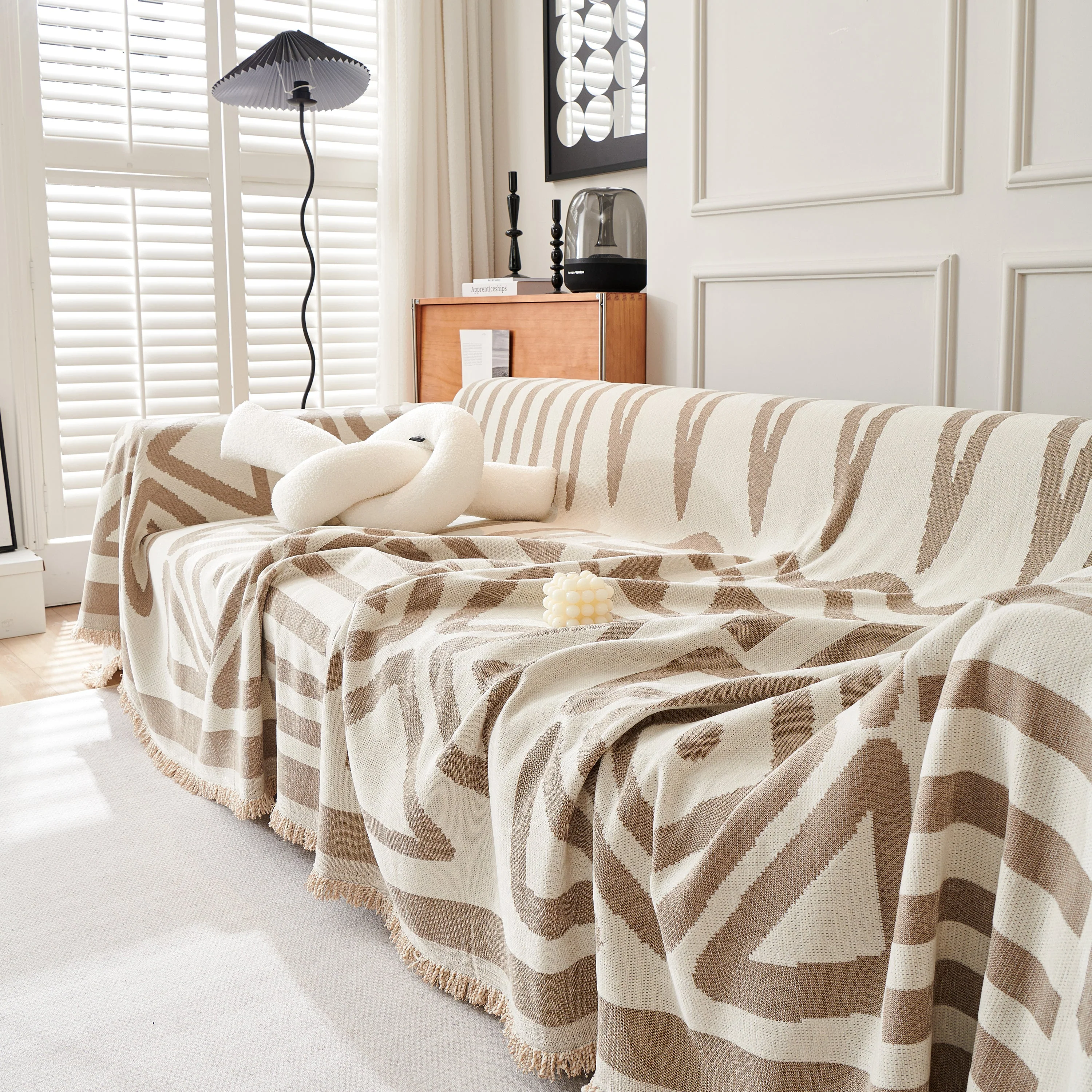 Chenille Geometric Sofa Throw Blanket, Boho Washable Furniture Throw Covers for Sofa - Image 93