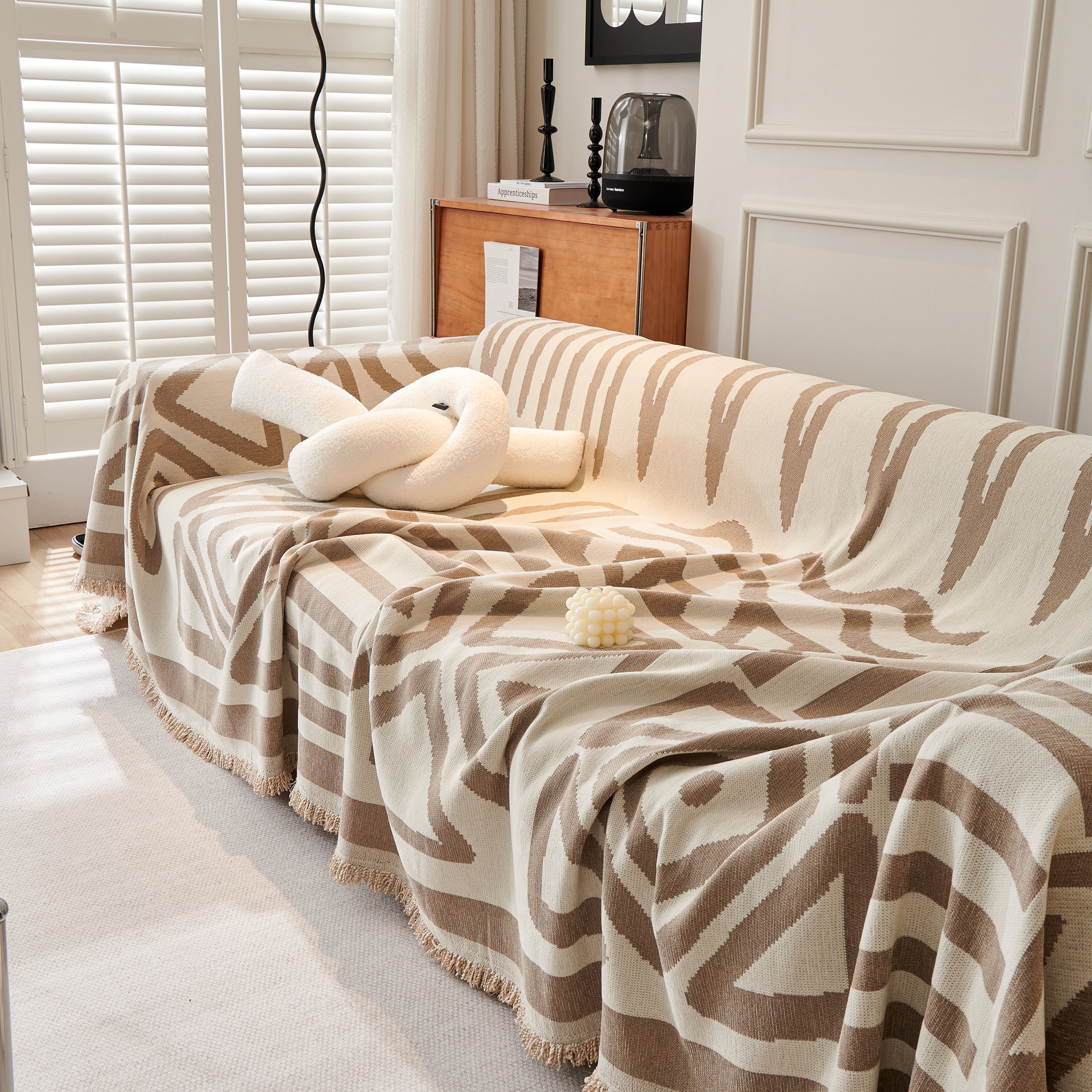Chenille Geometric Sofa Throw Blanket, Boho Washable Furniture Throw Covers for Sofa - Image 95