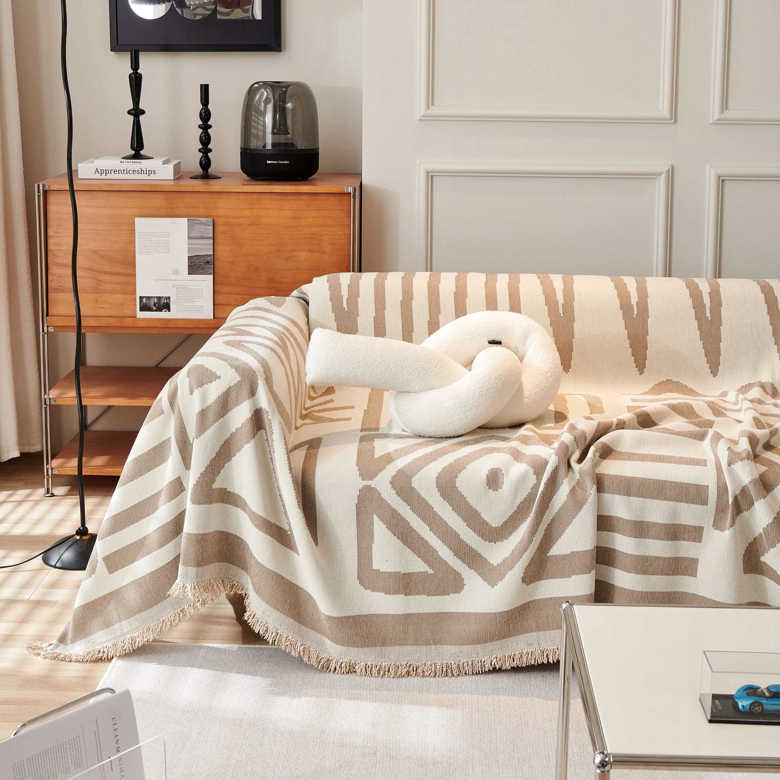 Chenille Geometric Sofa Throw Blanket, Boho Washable Furniture Throw Covers for Sofa - Image 96