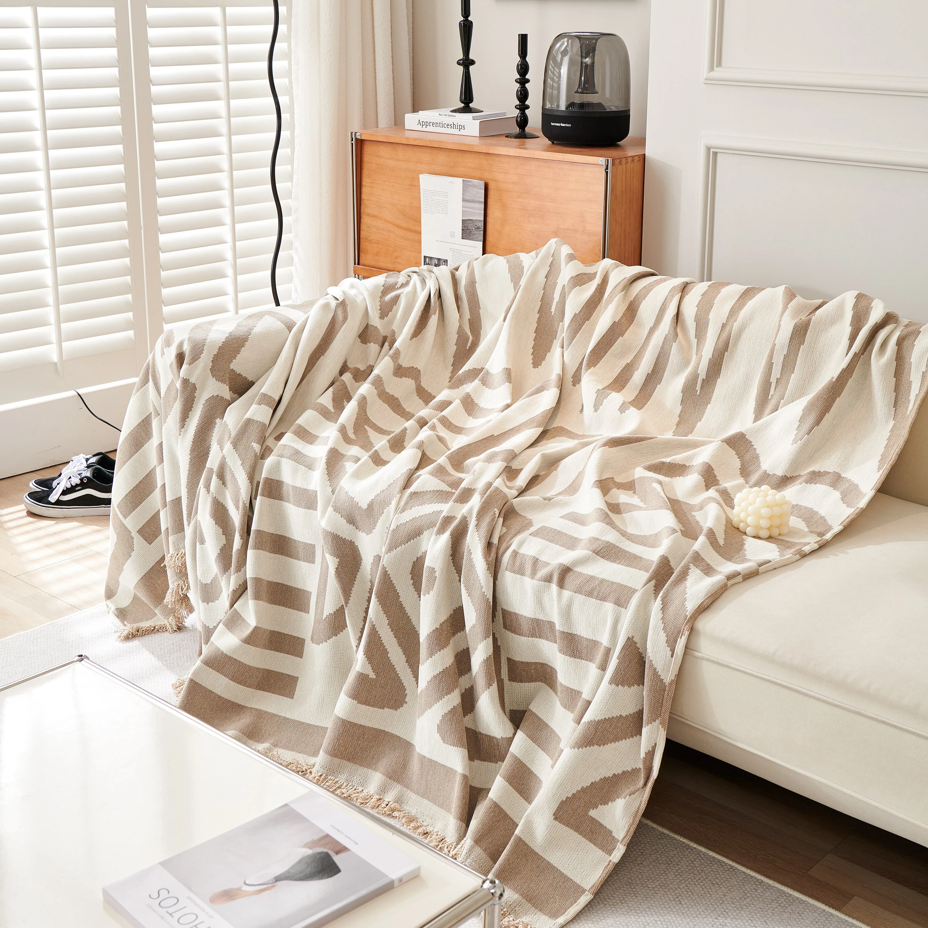 Chenille Geometric Sofa Throw Blanket, Boho Washable Furniture Throw Covers for Sofa - Image 98