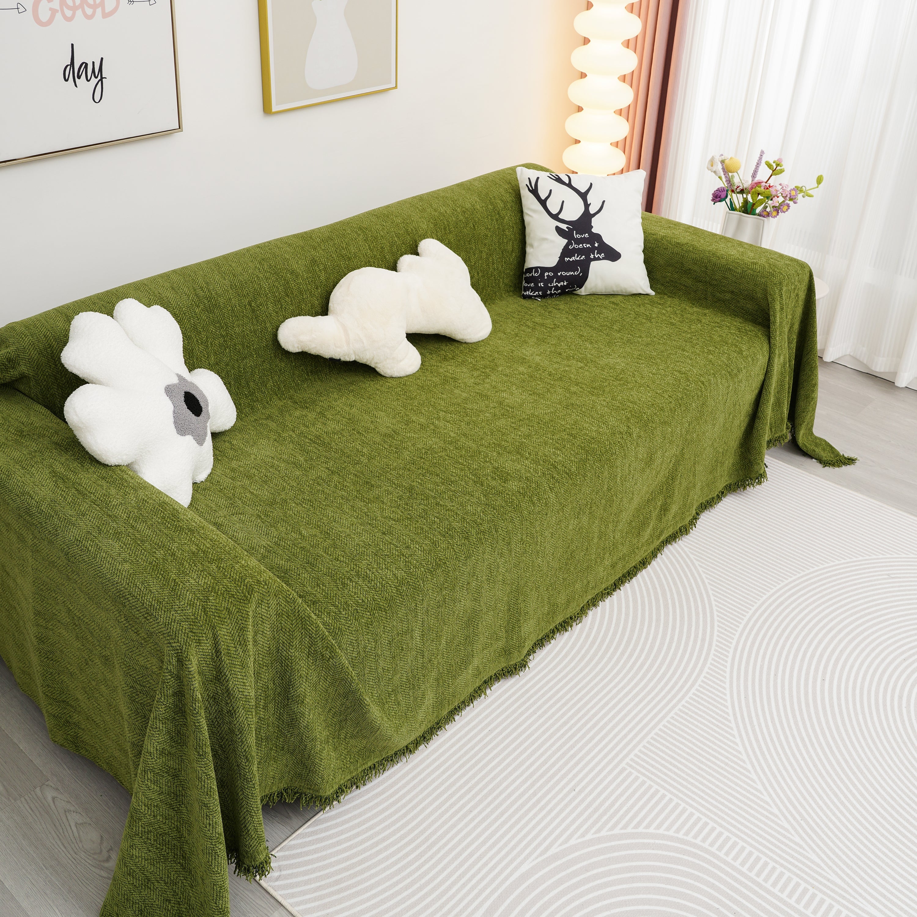 Chenille Herringbone Couch Cover Blanket, Sectional with Washable Covers, Furniture Covers for Sofas - Image 11
