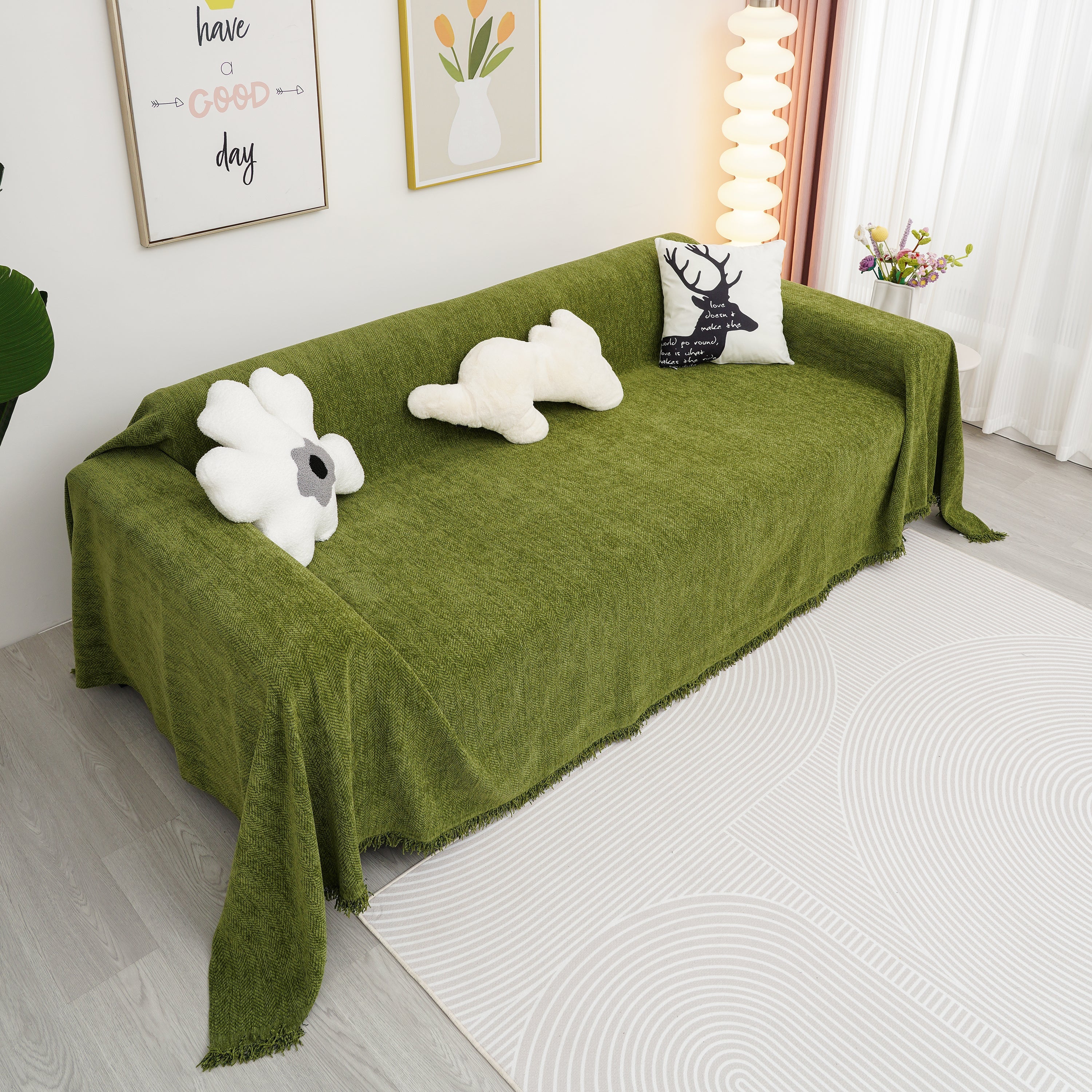 Chenille Herringbone Couch Cover Blanket, Sectional with Washable Covers, Furniture Covers for Sofas - Image 14