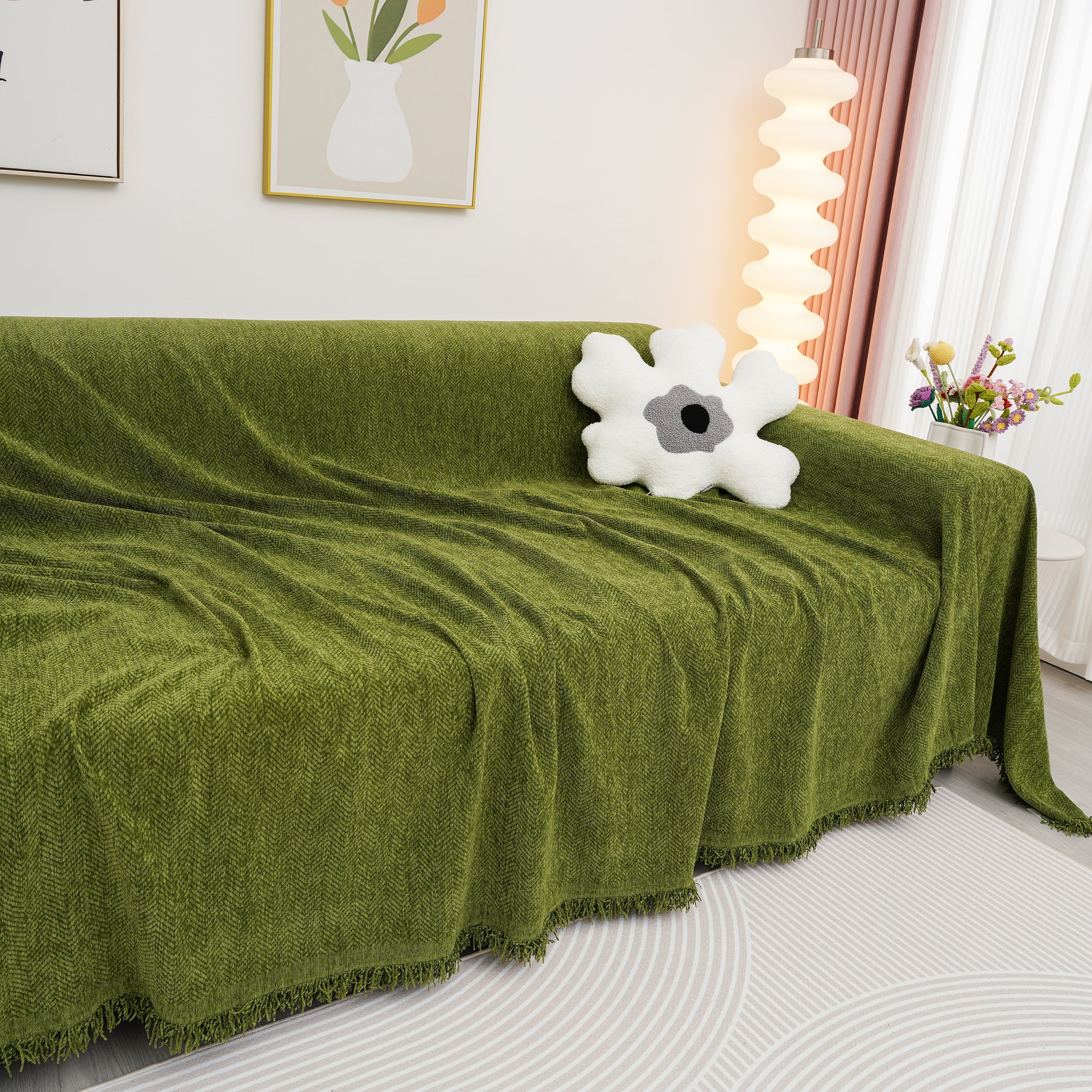 Chenille Herringbone Couch Cover Blanket, Sectional with Washable Covers, Furniture Covers for Sofas - Image 17
