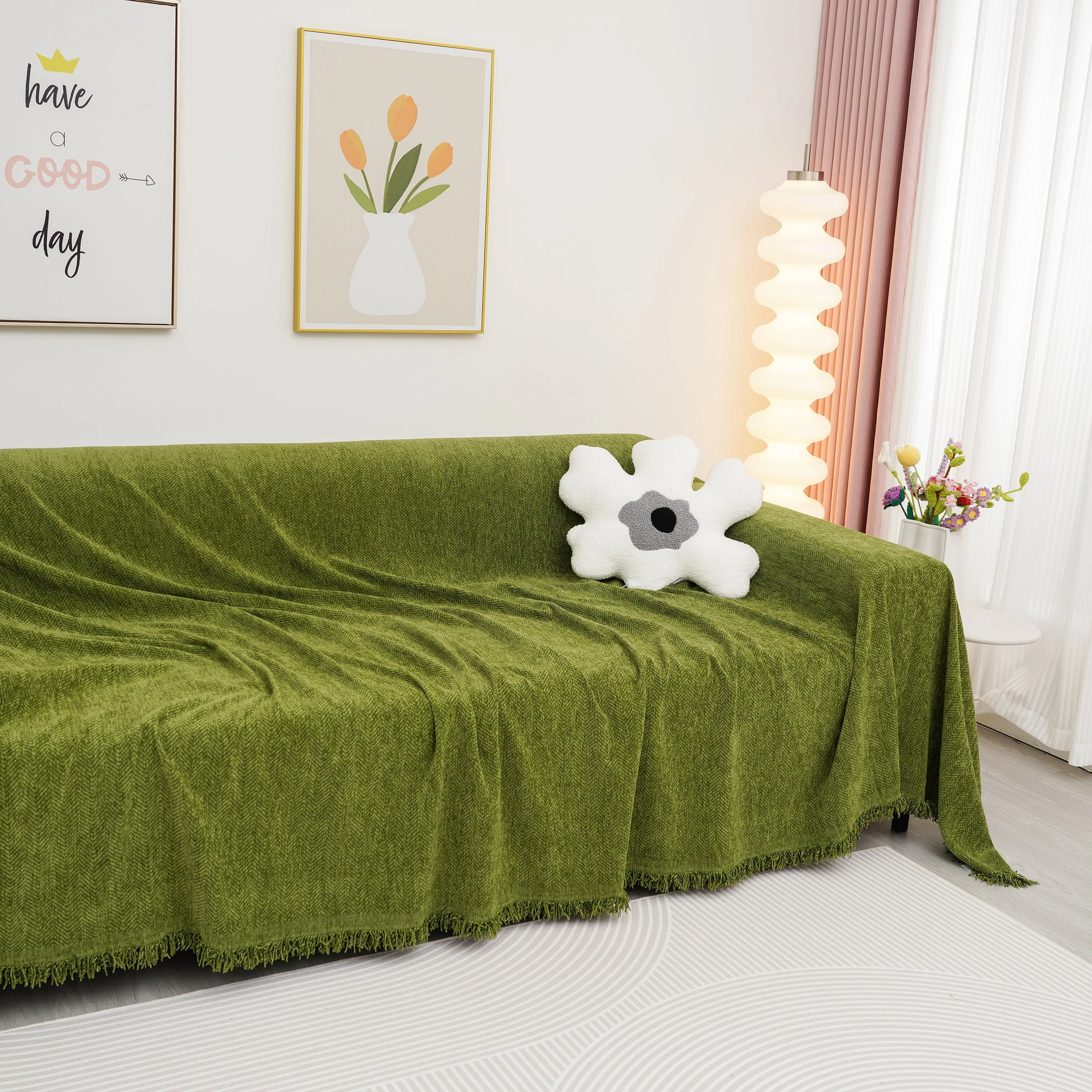 Chenille Herringbone Couch Cover Blanket, Sectional with Washable Covers, Furniture Covers for Sofas - Image 18