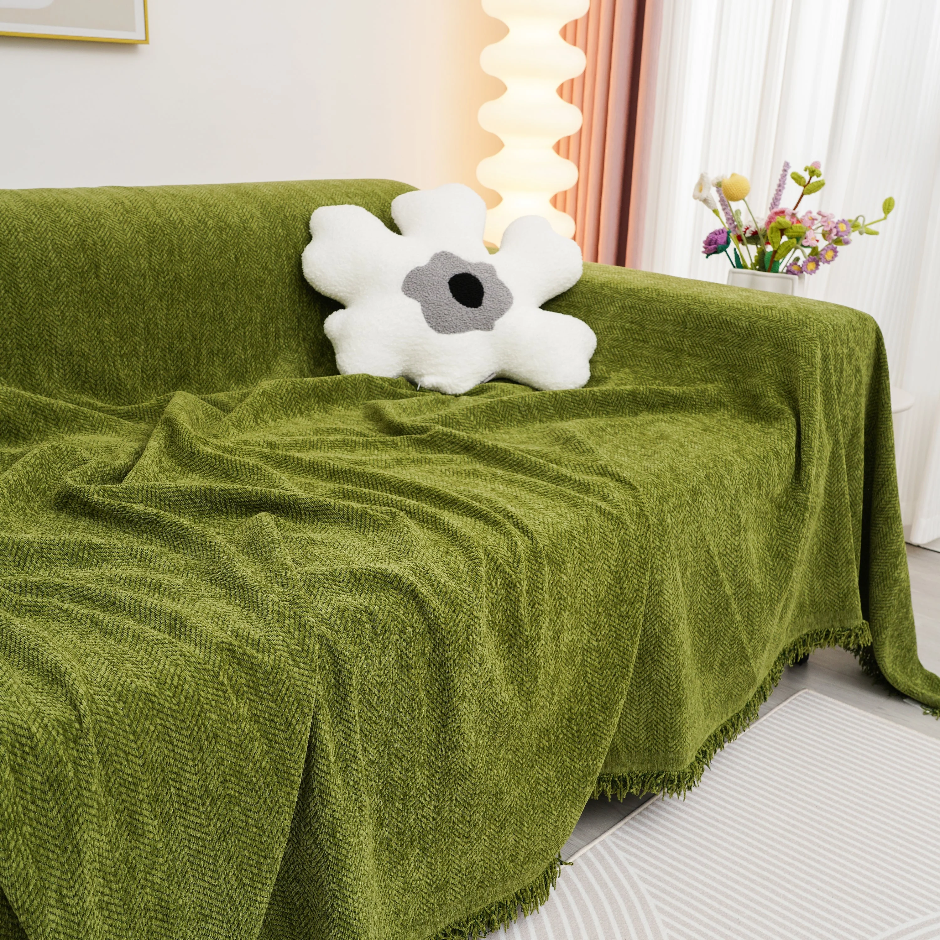 Chenille Herringbone Couch Cover Blanket, Sectional with Washable Covers, Furniture Covers for Sofas - Image 20