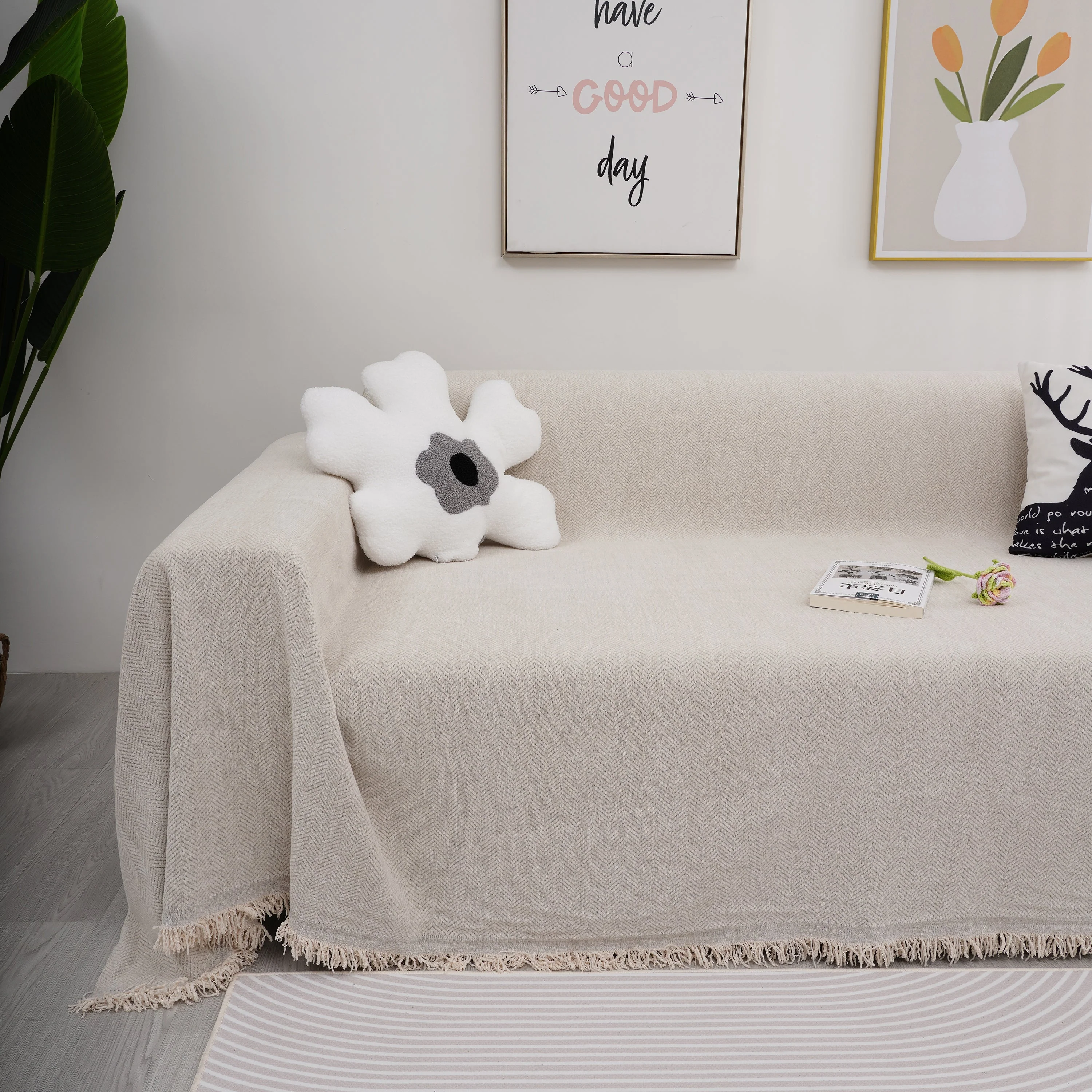 Chenille Herringbone Couch Cover Blanket, Sectional with Washable Covers, Furniture Covers for Sofas - Image 22