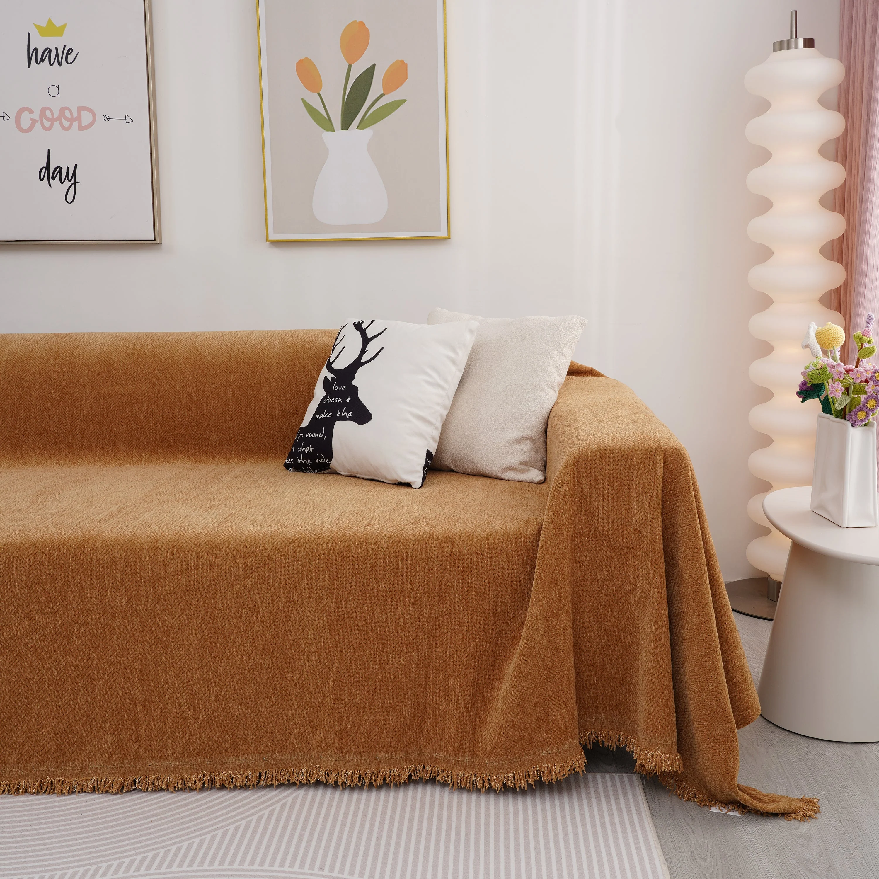 Chenille Herringbone Couch Cover Blanket, Sectional with Washable Covers, Furniture Covers for Sofas - Image 34