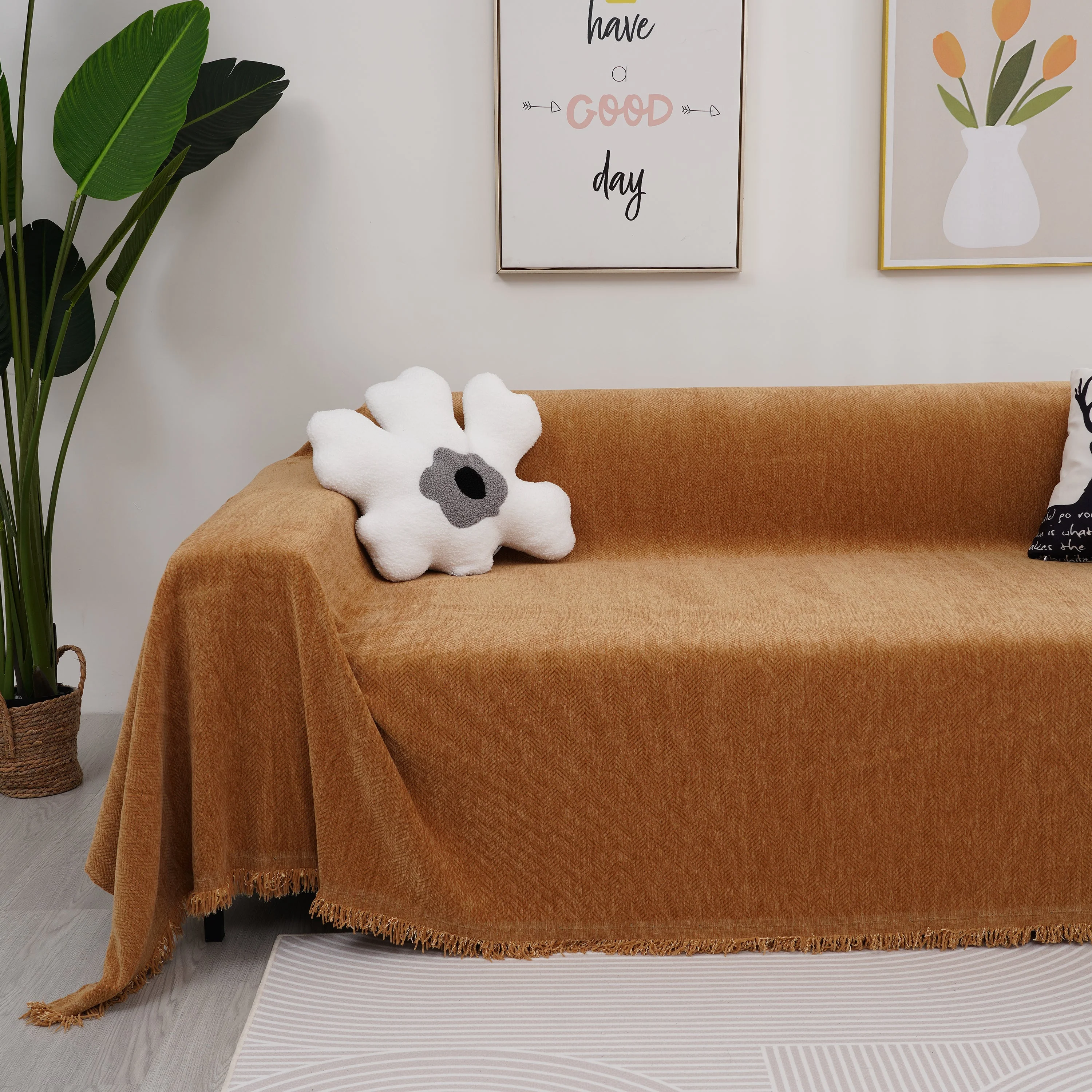 Chenille Herringbone Couch Cover Blanket, Sectional with Washable Covers, Furniture Covers for Sofas - Image 35