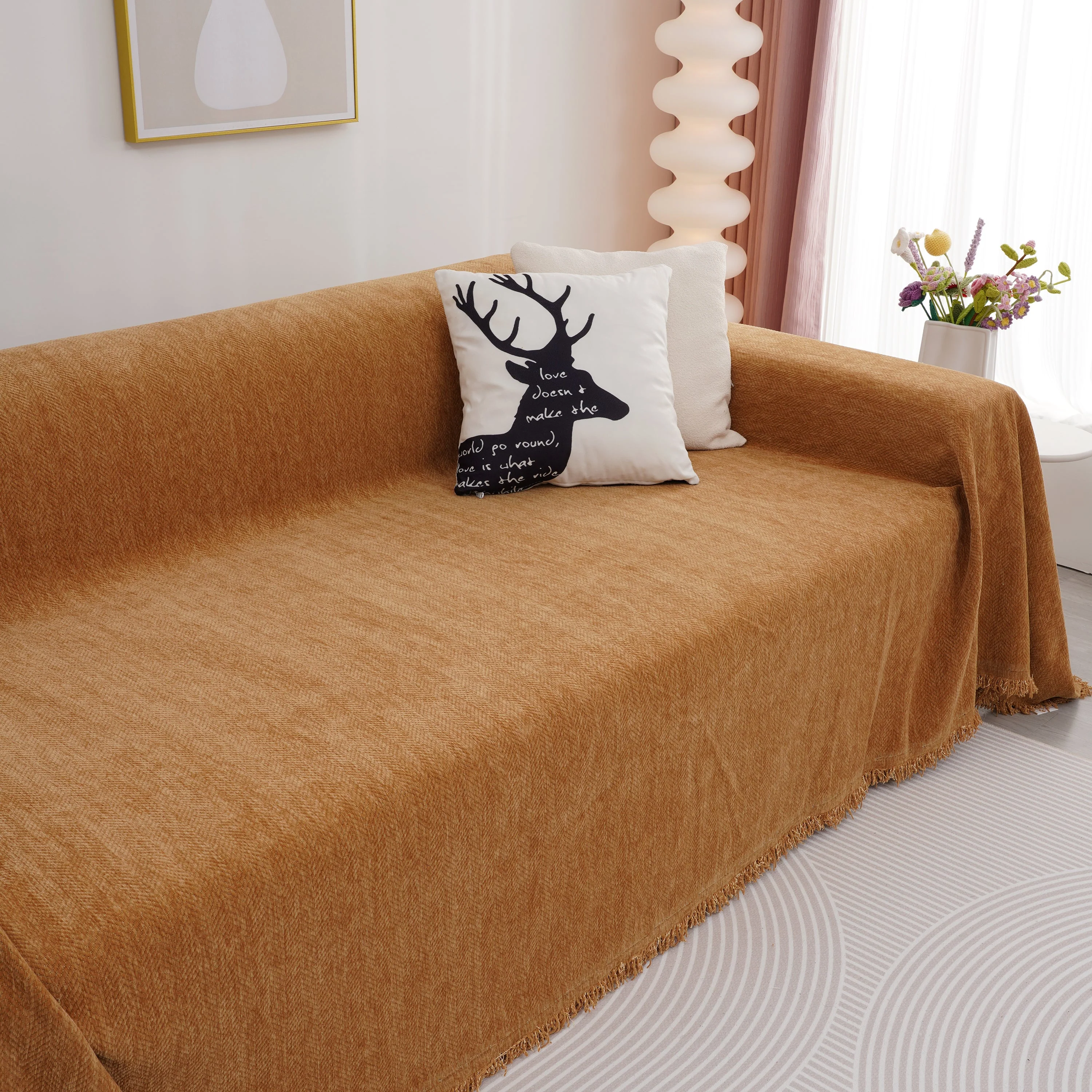 Chenille Herringbone Couch Cover Blanket, Sectional with Washable Covers, Furniture Covers for Sofas - Image 36