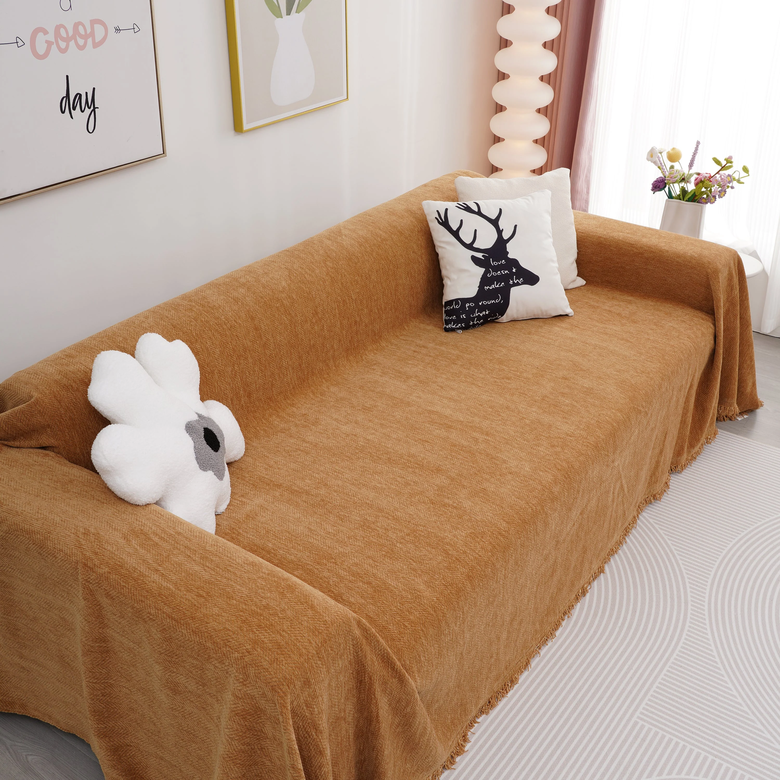Chenille Herringbone Couch Cover Blanket, Sectional with Washable Covers, Furniture Covers for Sofas - Image 37