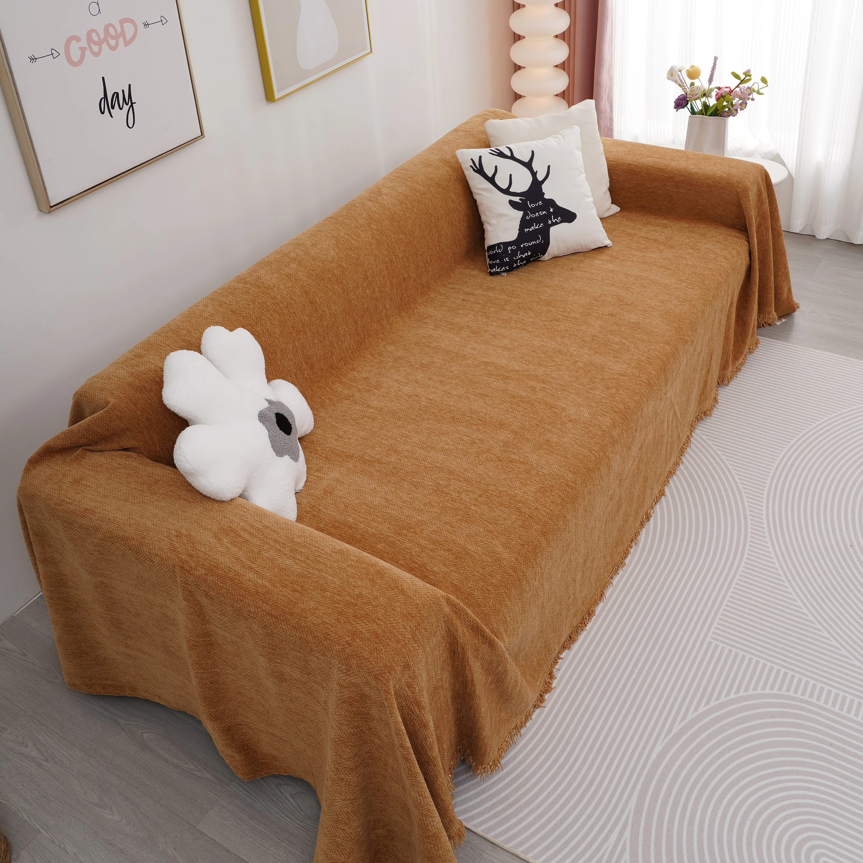 Chenille Herringbone Couch Cover Blanket, Sectional with Washable Covers, Furniture Covers for Sofas - Image 40