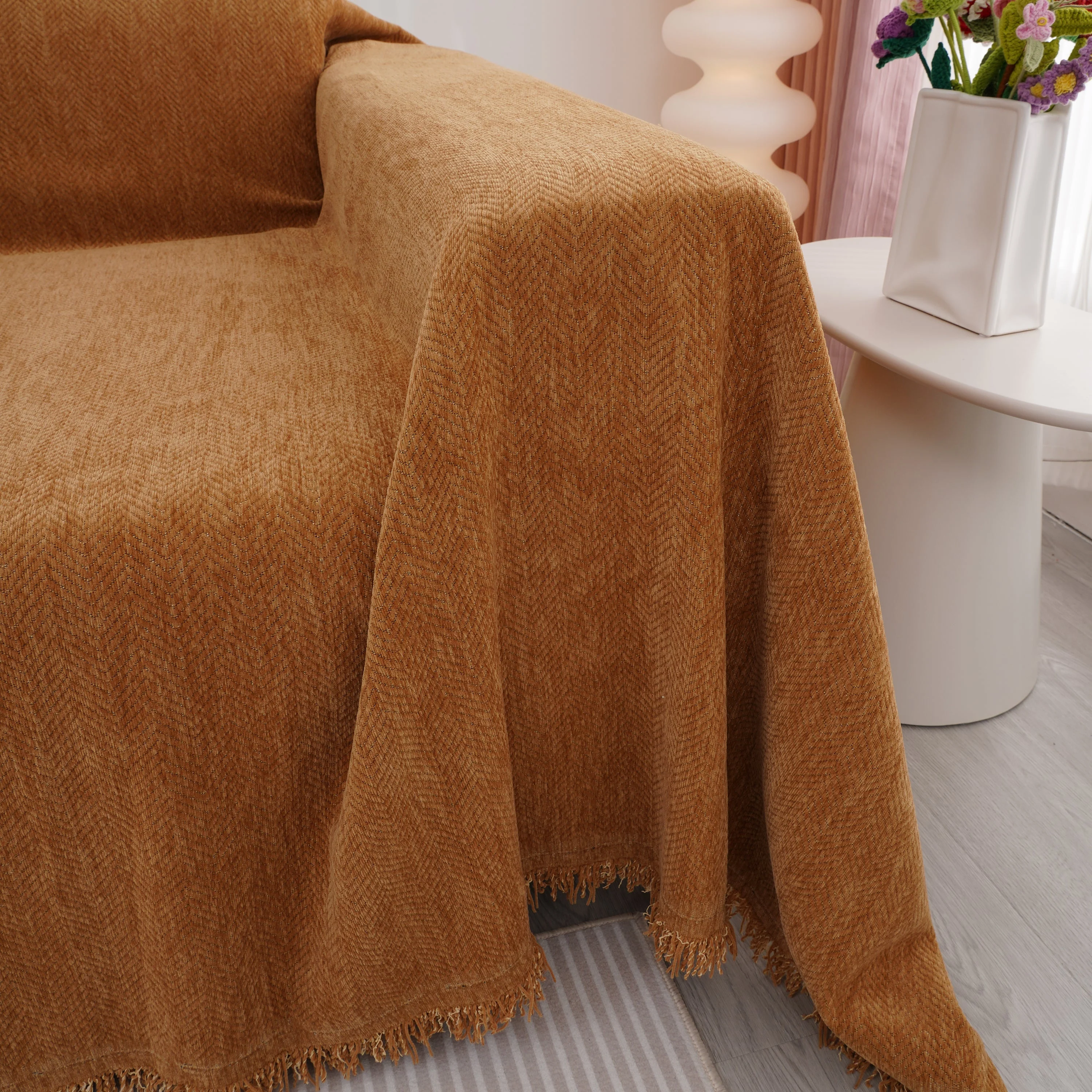 Chenille Herringbone Couch Cover Blanket, Sectional with Washable Covers, Furniture Covers for Sofas - Image 41