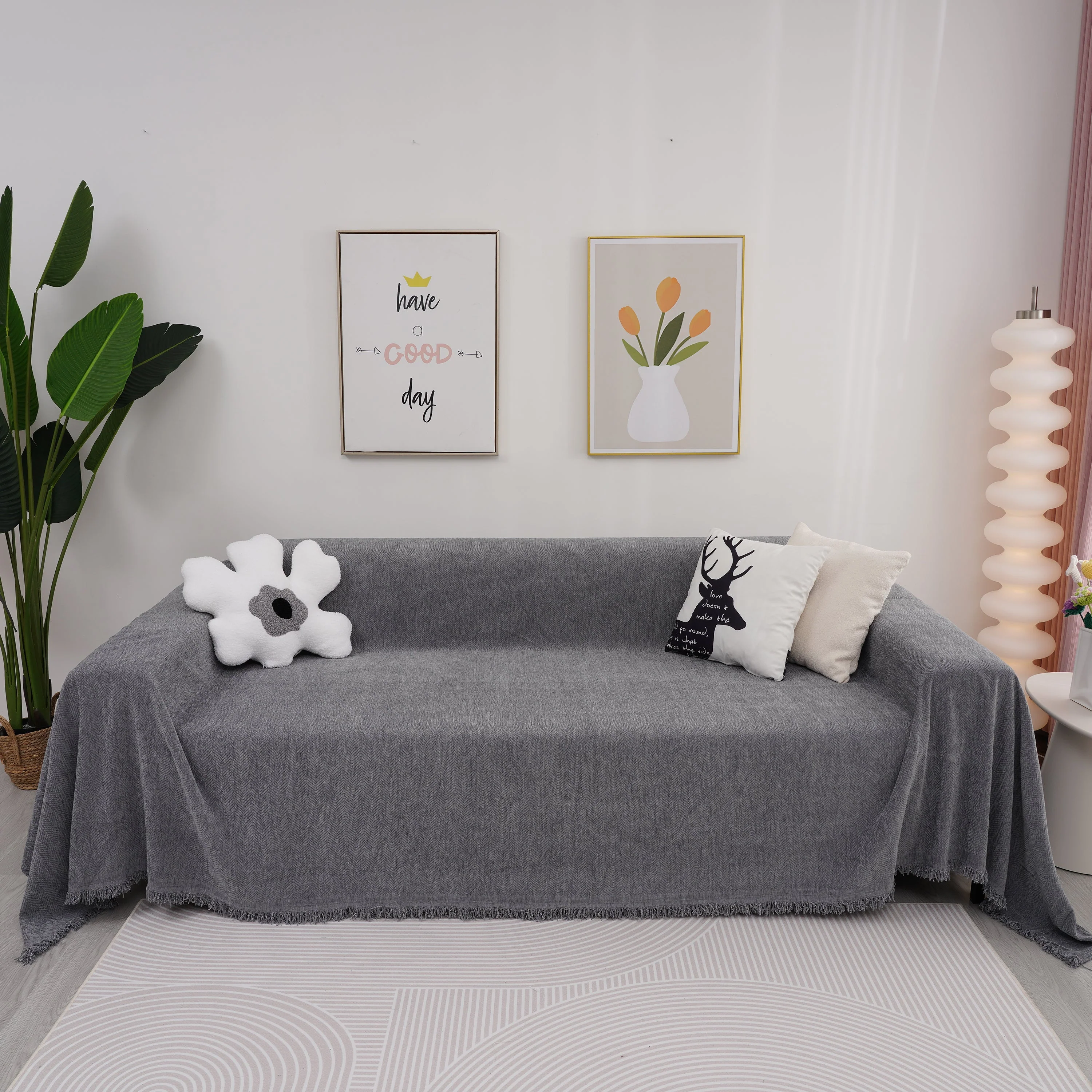 Chenille Herringbone Couch Cover Blanket, Sectional with Washable Covers, Furniture Covers for Sofas - Image 50