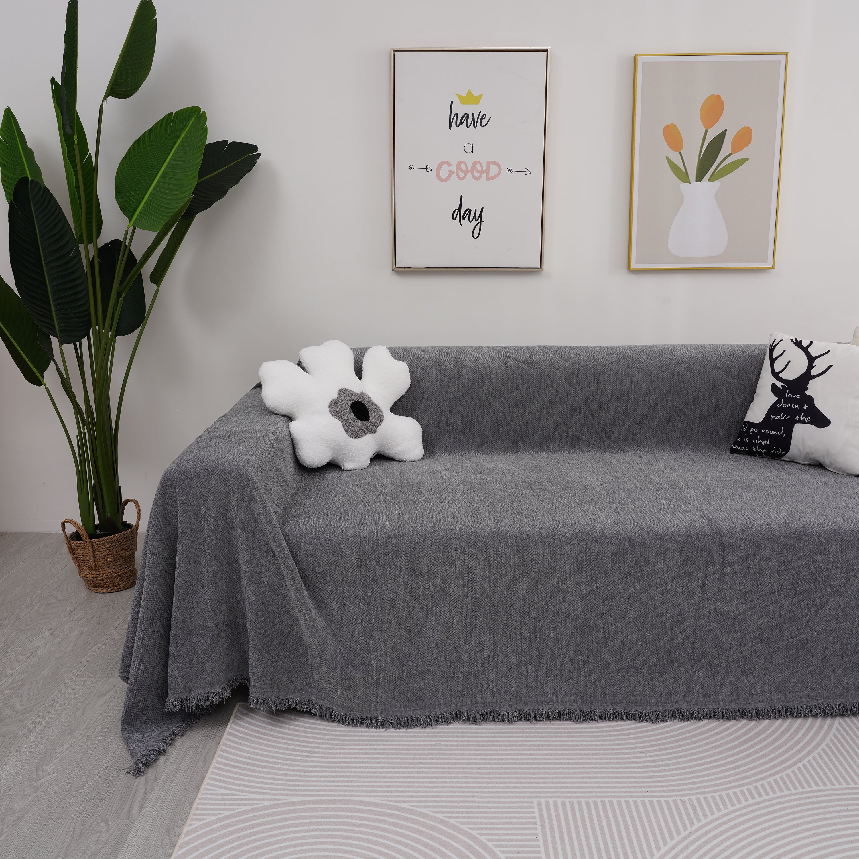 Chenille Herringbone Couch Cover Blanket, Sectional with Washable Covers, Furniture Covers for Sofas - Image 51