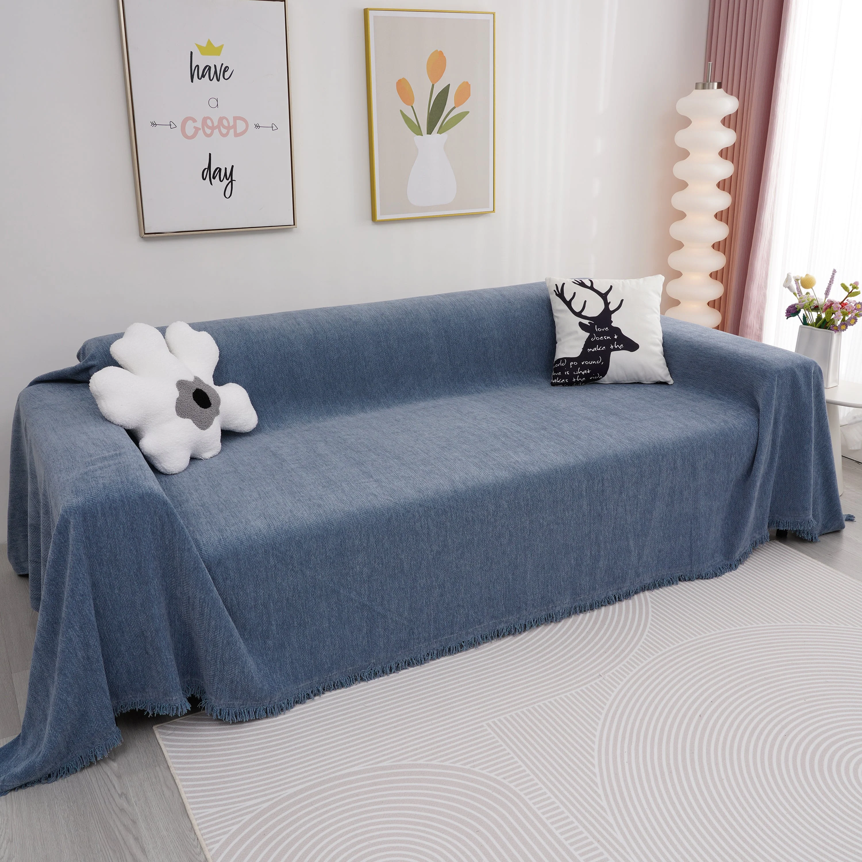 Chenille Herringbone Couch Cover Blanket, Sectional with Washable Covers, Furniture Covers for Sofas - Image 62