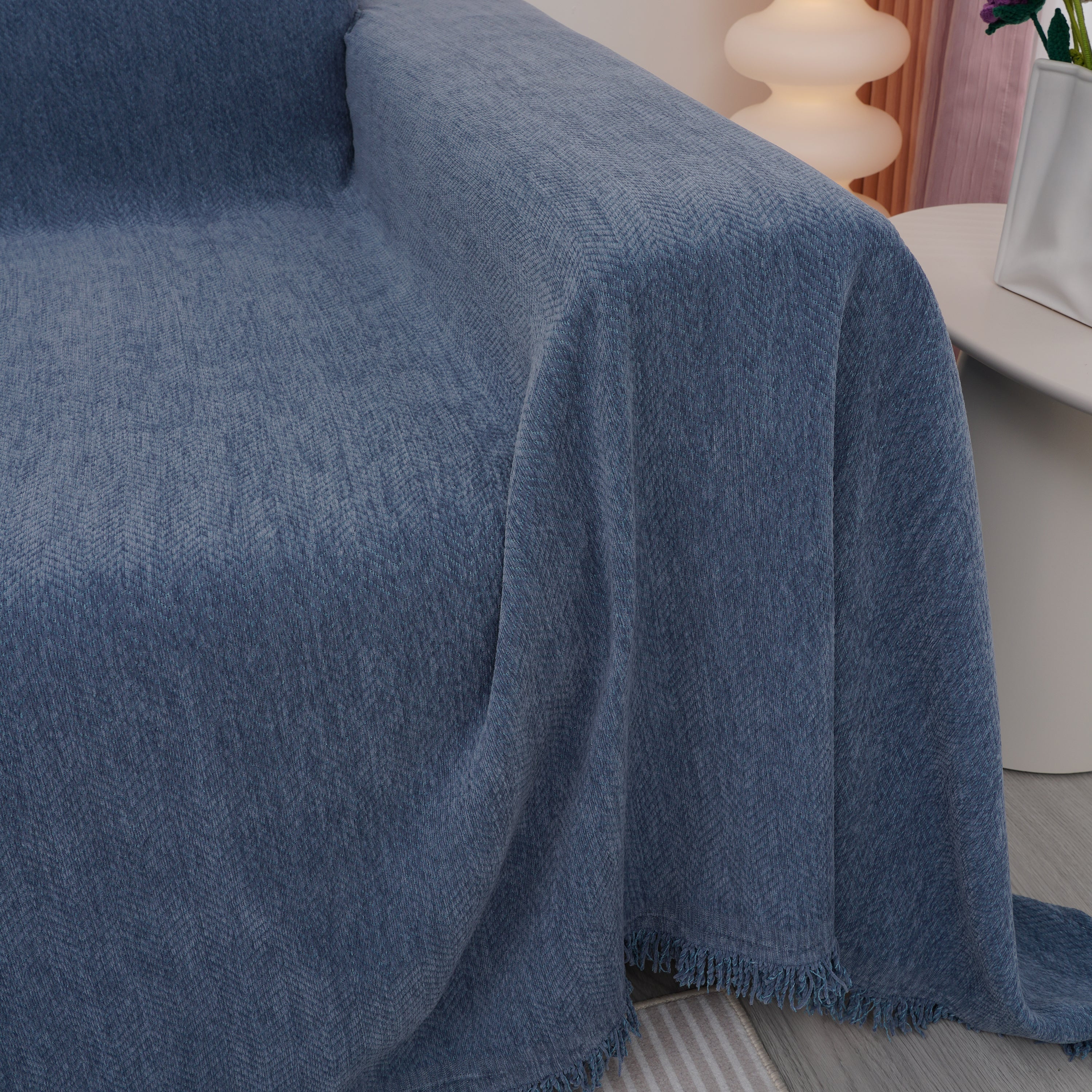 Chenille Herringbone Couch Cover Blanket, Sectional with Washable Covers, Furniture Covers for Sofas - Image 64