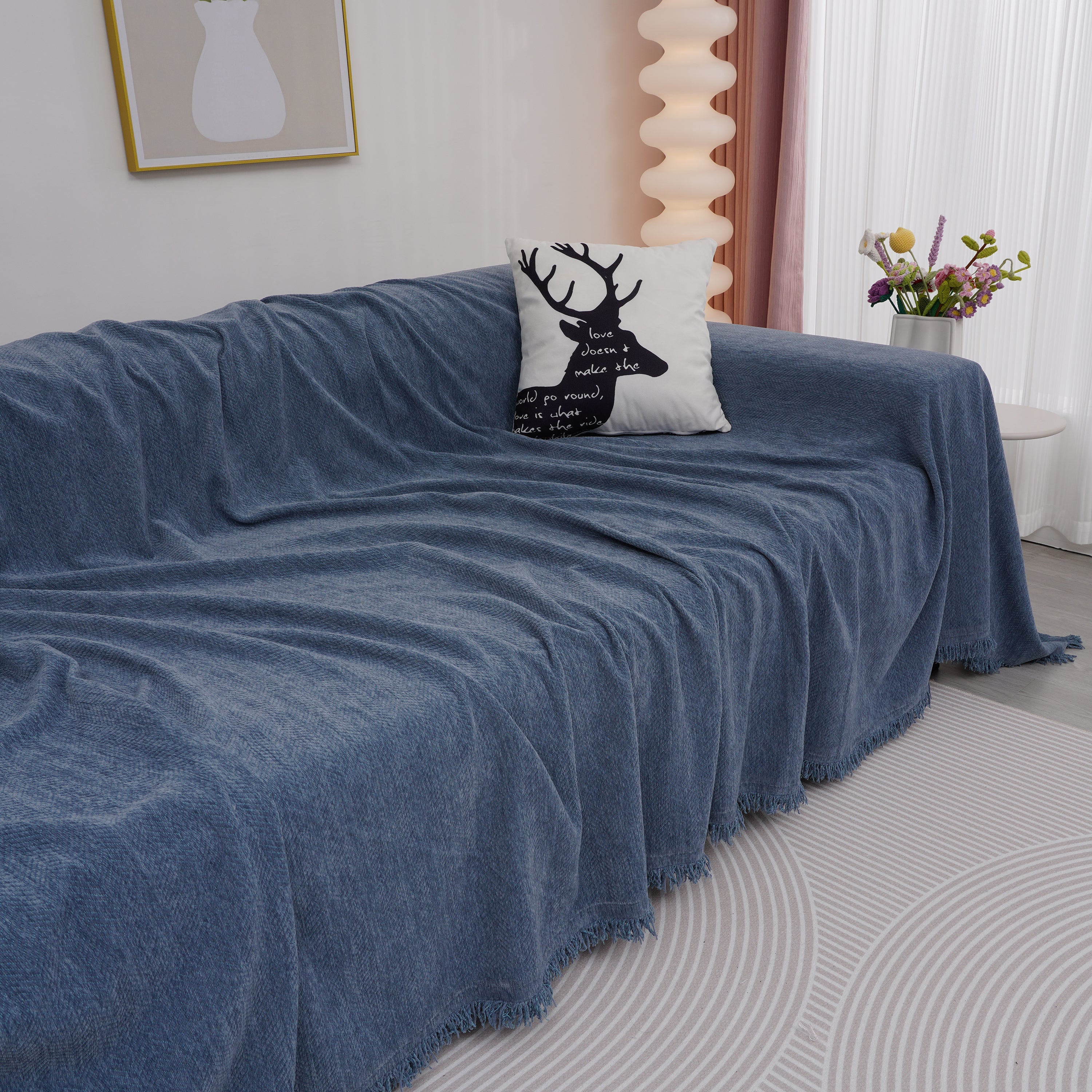 Chenille Herringbone Couch Cover Blanket, Sectional with Washable Covers, Furniture Covers for Sofas - Image 67