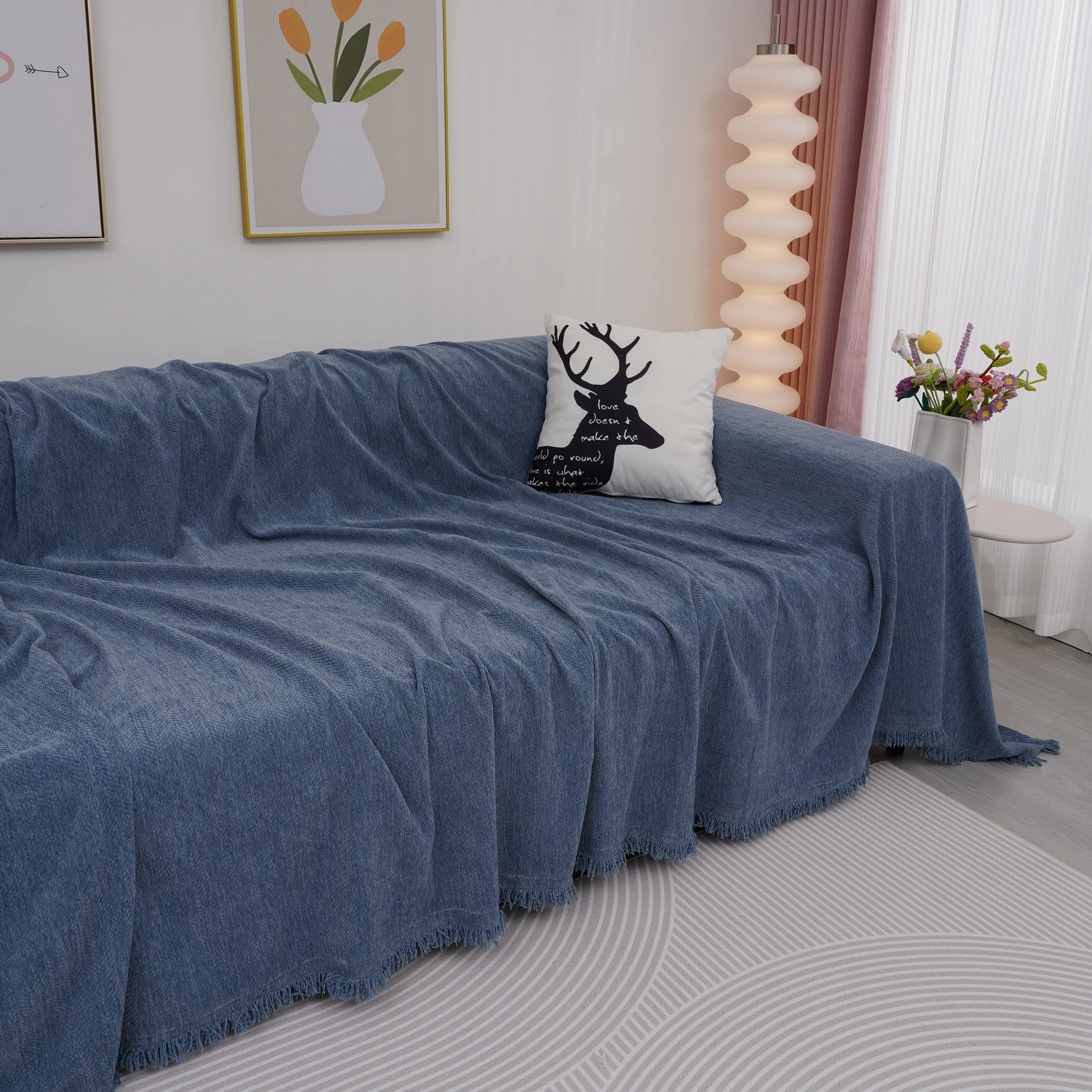 Chenille Herringbone Couch Cover Blanket, Sectional with Washable Covers, Furniture Covers for Sofas - Image 68