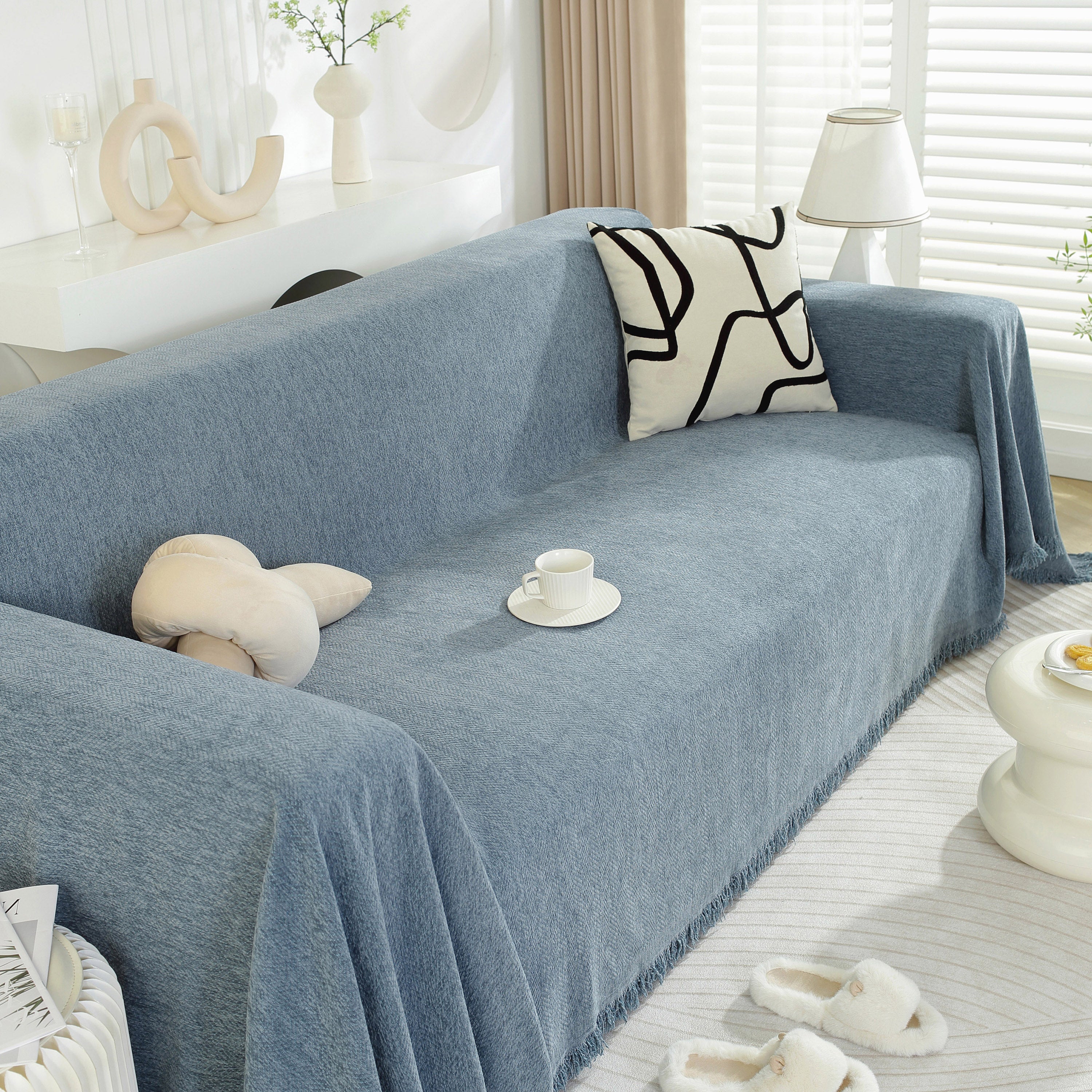 Chenille Herringbone Couch Protector Blanket, Stylish Throw Blankets for Couch and Couch Throw Cover - Image 24