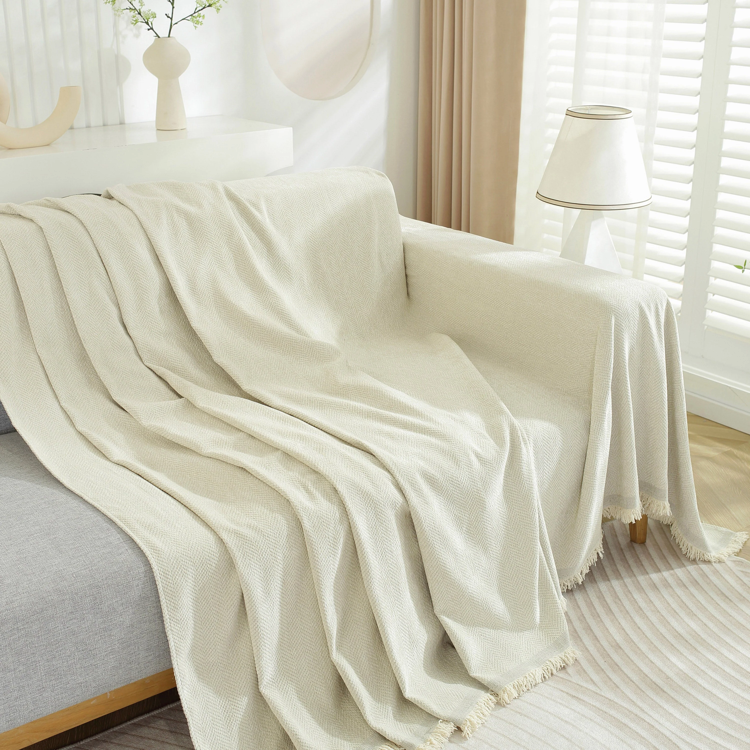 Chenille Herringbone Couch Protector Blanket, Stylish Throw Blankets for Couch and Couch Throw Cover - Image 4
