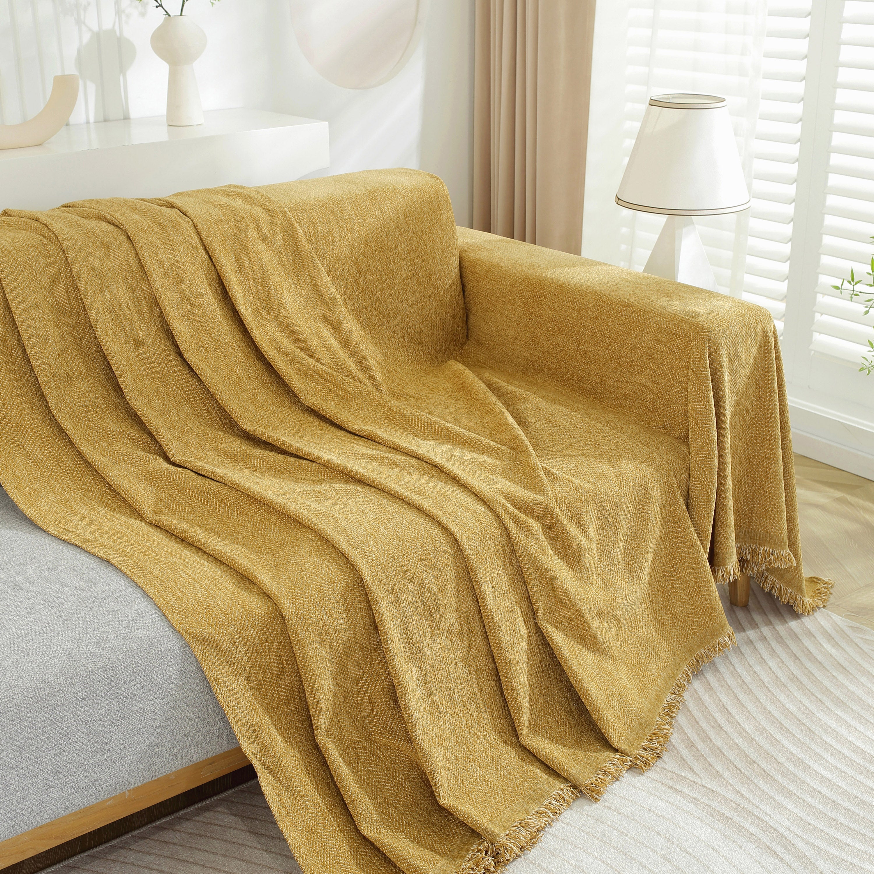 Chenille Herringbone Couch Protector Blanket, Stylish Throw Blankets for Couch and Couch Throw Cover - Image 42
