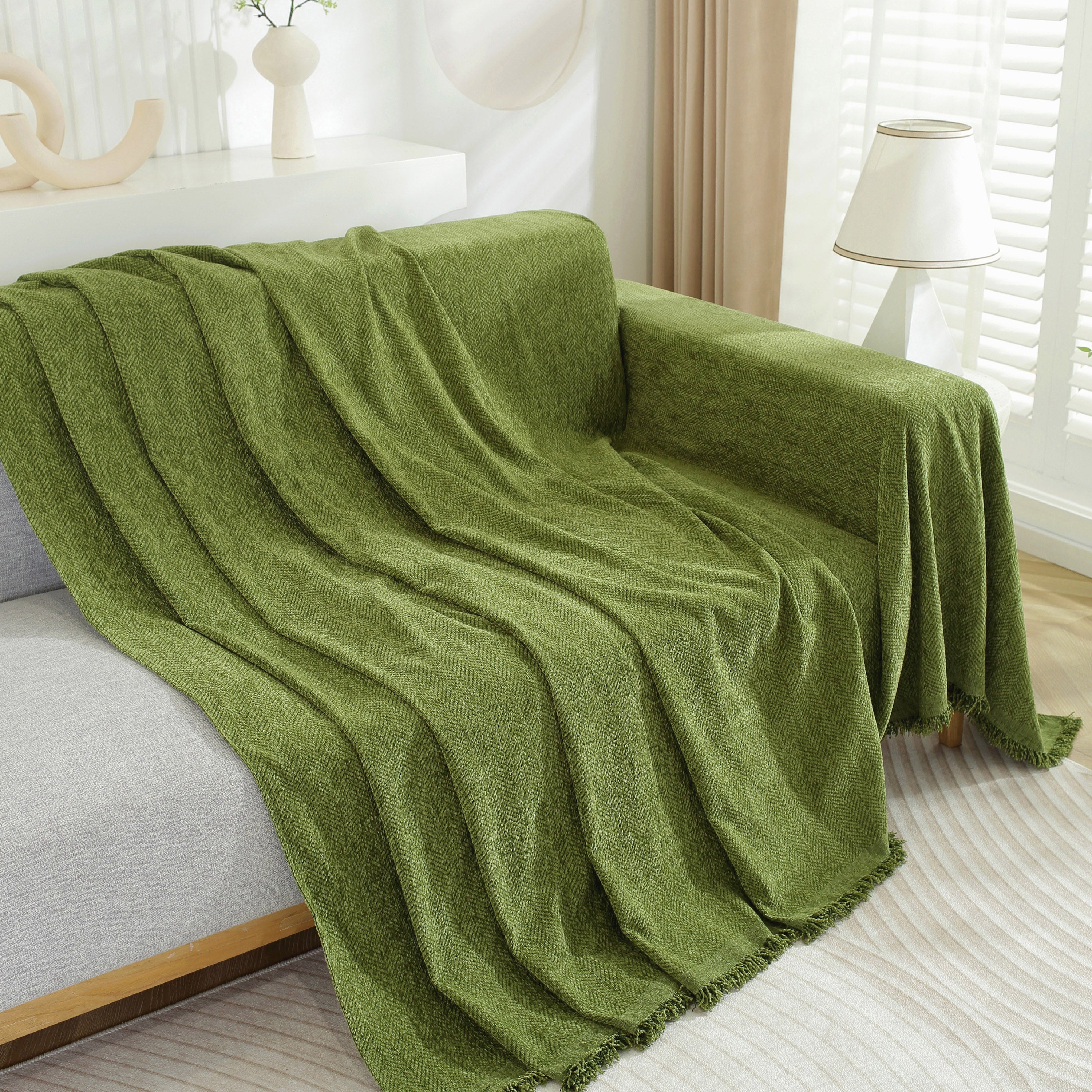 Chenille Herringbone Couch Protector Blanket, Stylish Throw Blankets for Couch and Couch Throw Cover - Image 57