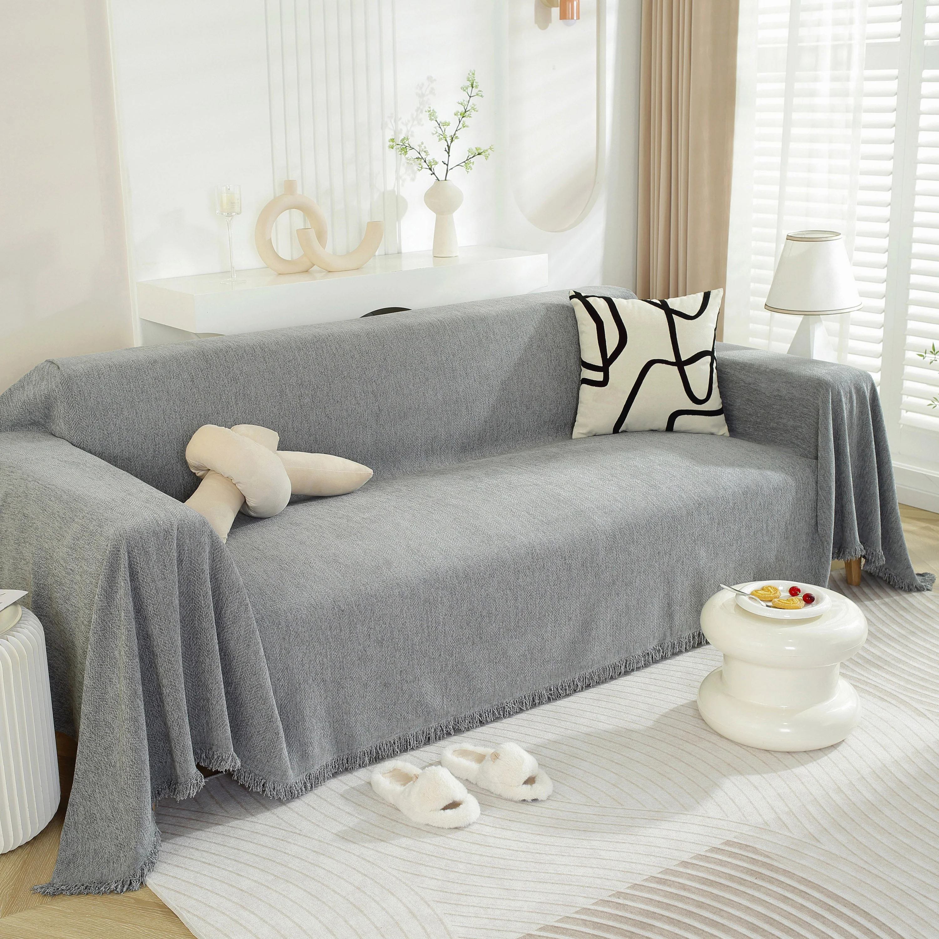 Chenille Herringbone Couch Protector Blanket, Stylish Throw Blankets for Couch and Couch Throw Cover - Image 62