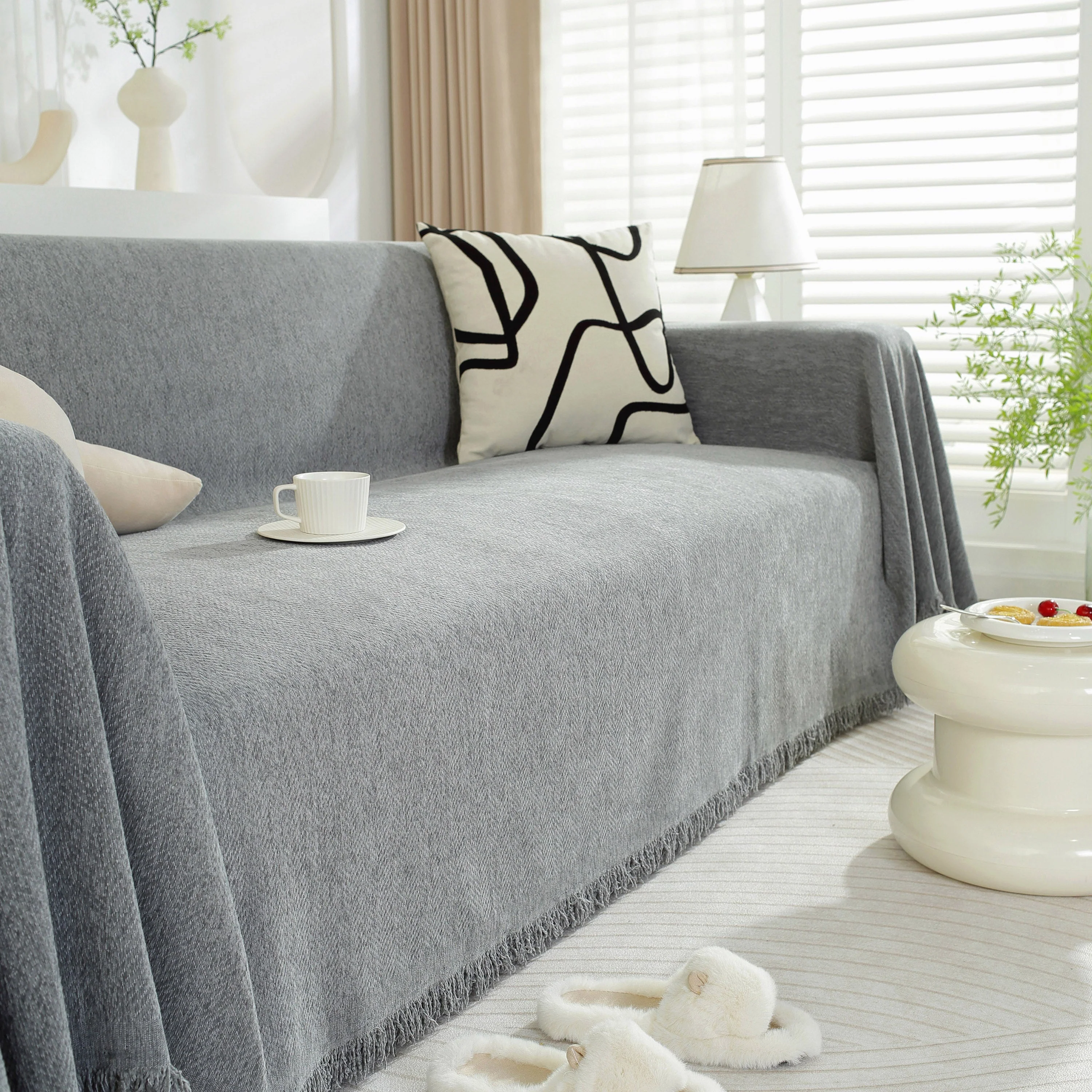 Chenille Herringbone Couch Protector Blanket, Stylish Throw Blankets for Couch and Couch Throw Cover - Image 65