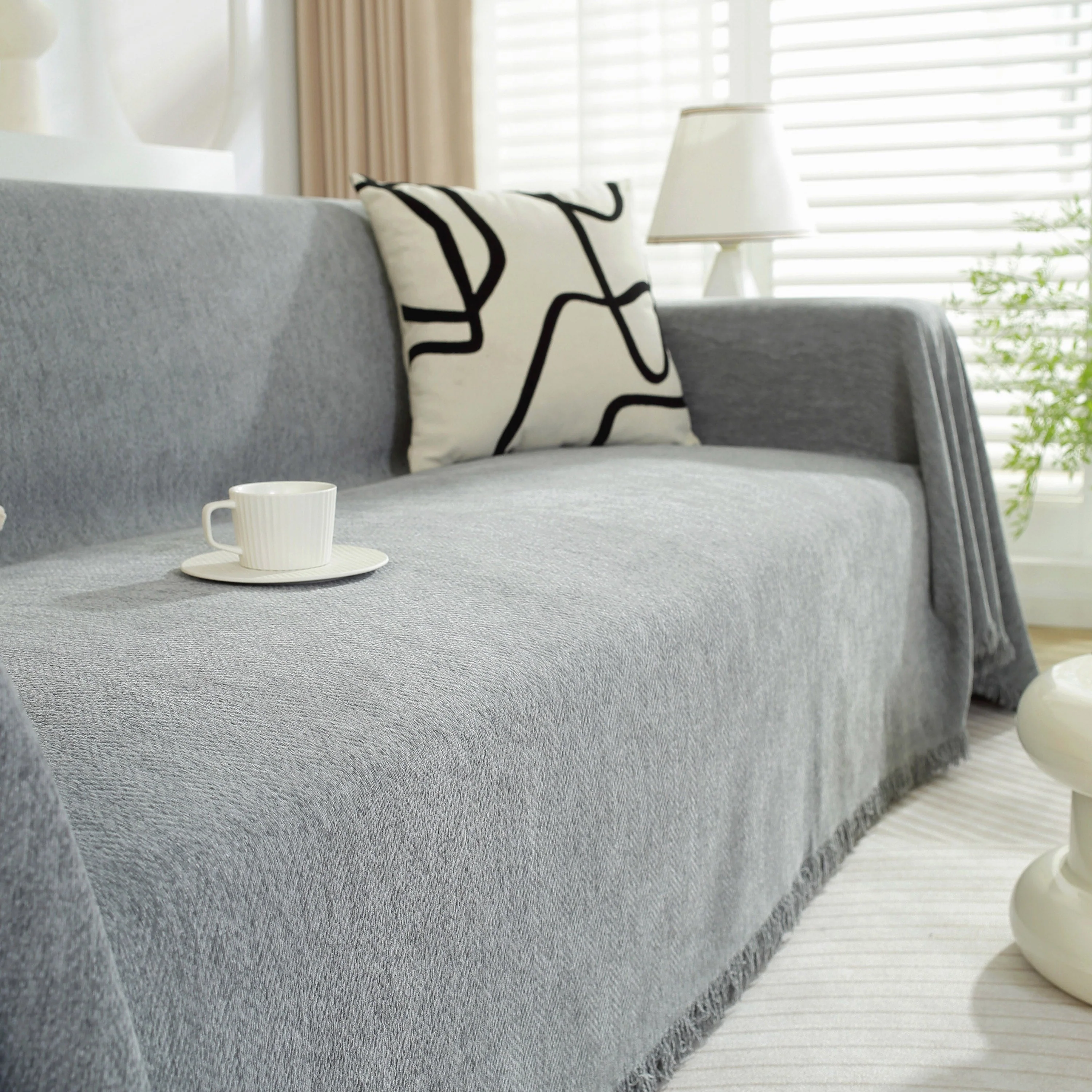 Chenille Herringbone Couch Protector Blanket, Stylish Throw Blankets for Couch and Couch Throw Cover - Image 70
