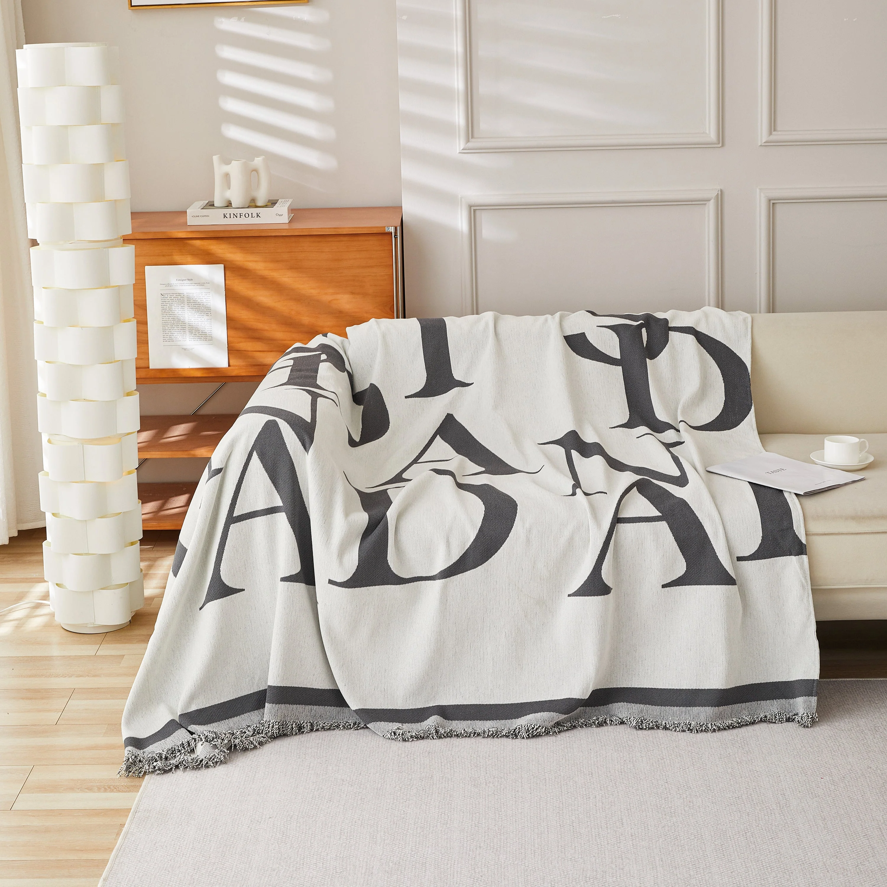 Chenille Jacquard Alphabet Sofa Blanket Cover, L Shape Sofa Cover, Reversible Couch Covers for Dogs - Image 10
