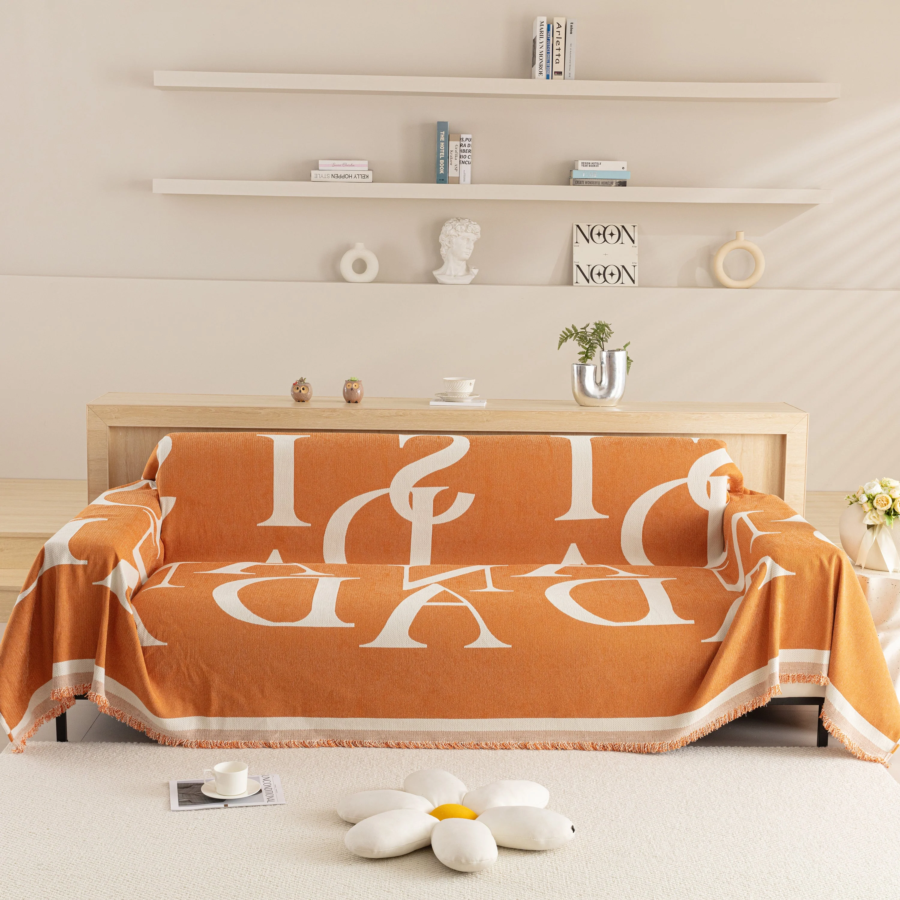Chenille Jacquard Alphabet Sofa Blanket Cover, L Shape Sofa Cover, Reversible Couch Covers for Dogs - Image 56