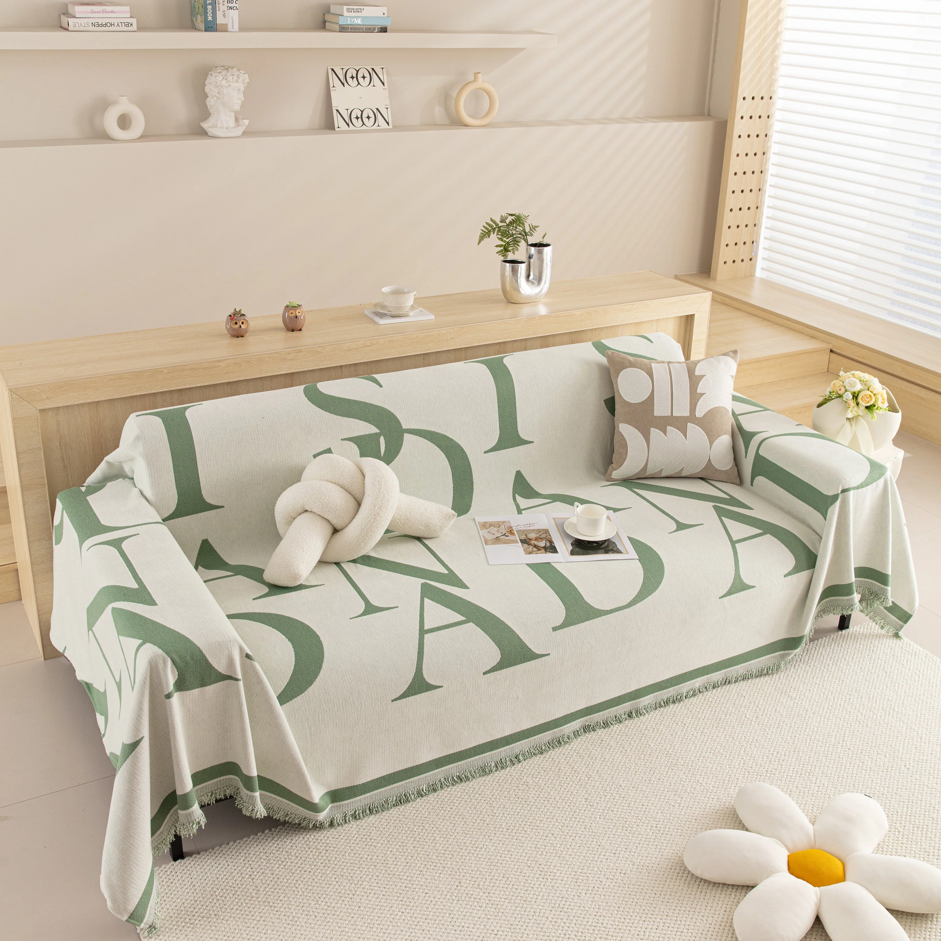 Chenille Jacquard Alphabet Sofa Blanket Cover, L Shape Sofa Cover, Reversible Couch Covers for Dogs - Image 82