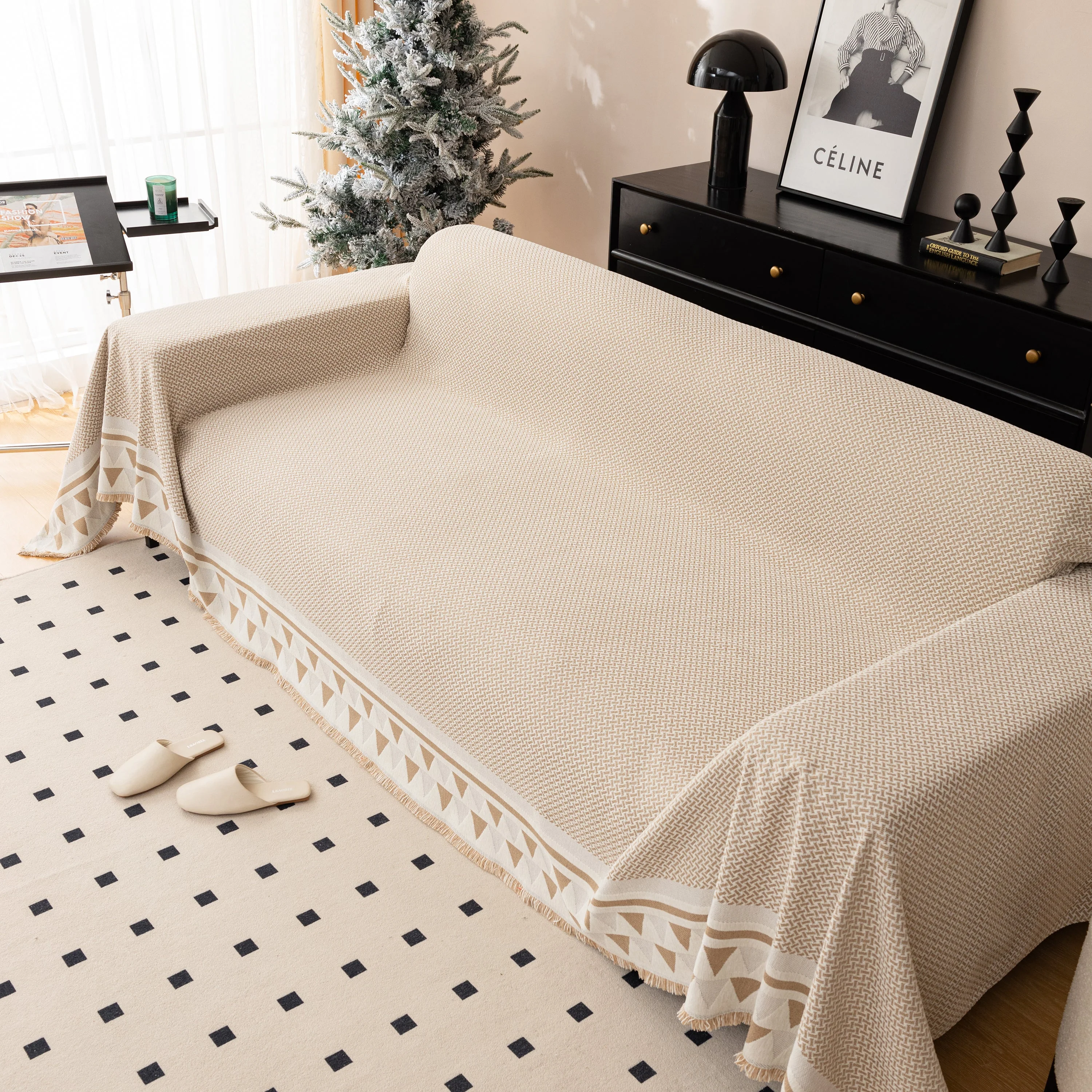 Chenille Jacquard Sofa Throw Blanket Cover Soft Polyester Weave Couch Throw Cover for Pets Dog Kids - Image 20