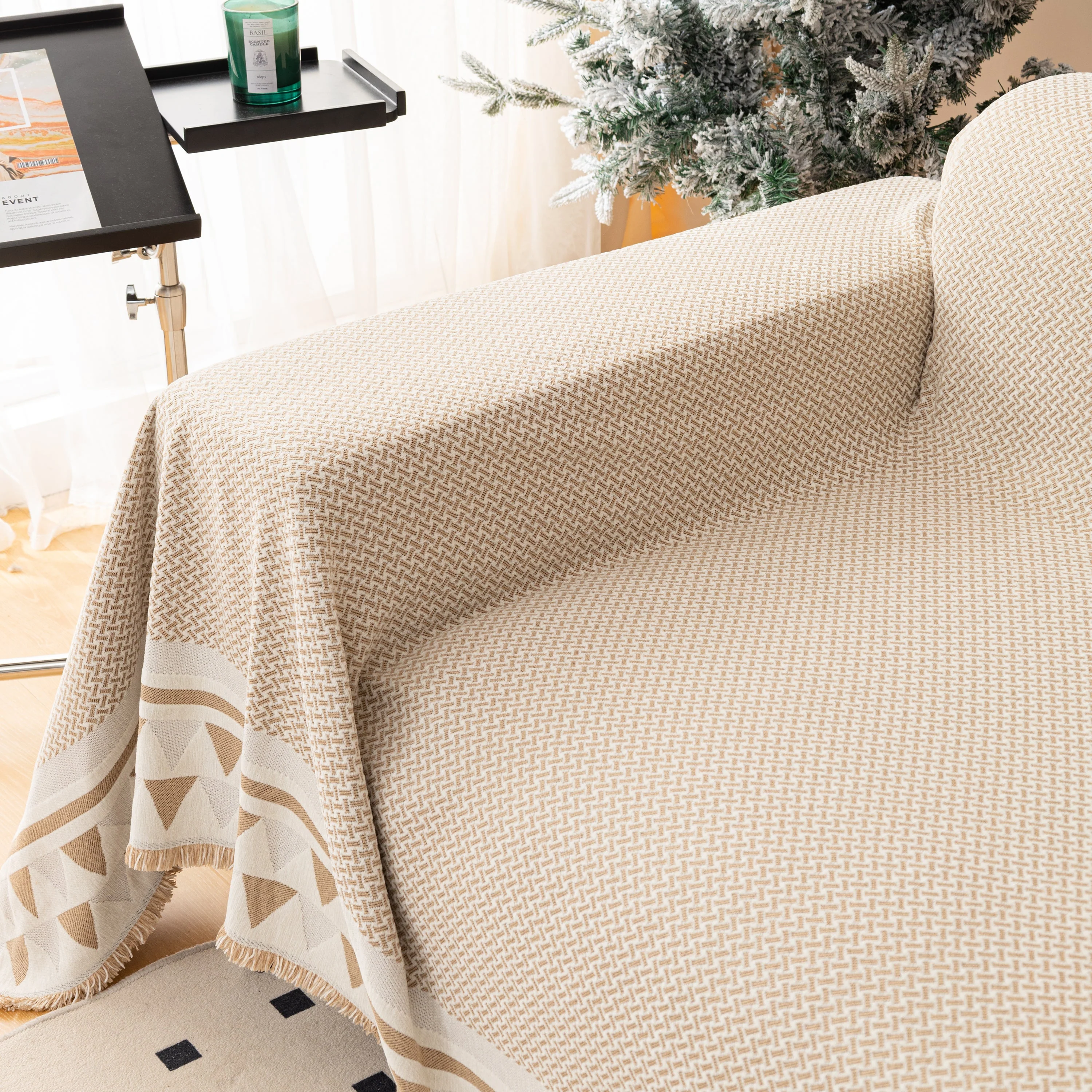 Chenille Jacquard Sofa Throw Blanket Cover Soft Polyester Weave Couch Throw Cover for Pets Dog Kids - Image 21