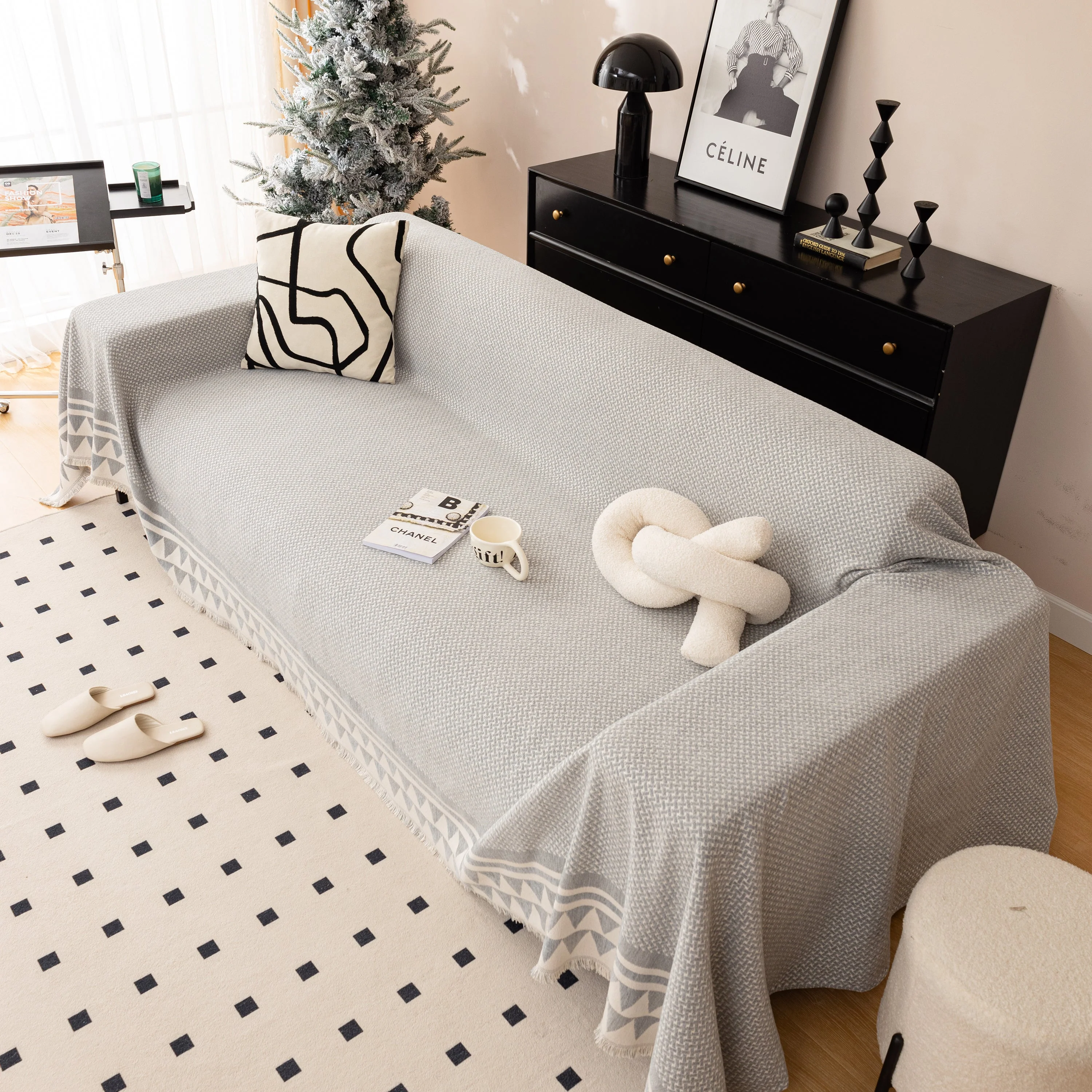 Chenille Jacquard Sofa Throw Blanket Cover Soft Polyester Weave Couch Throw Cover for Pets Dog Kids - Image 34