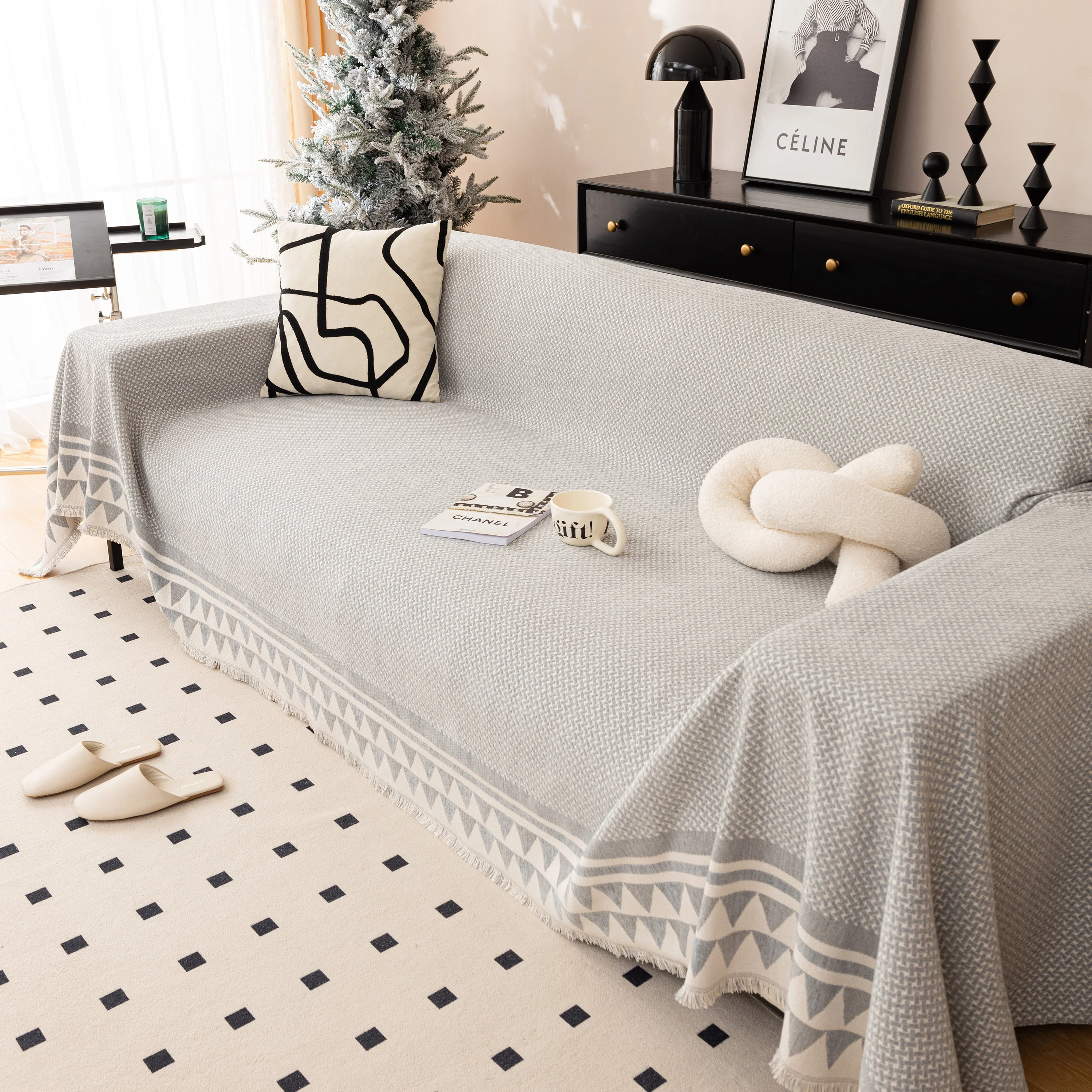 Chenille Jacquard Sofa Throw Blanket Cover Soft Polyester Weave Couch Throw Cover for Pets Dog Kids - Image 35