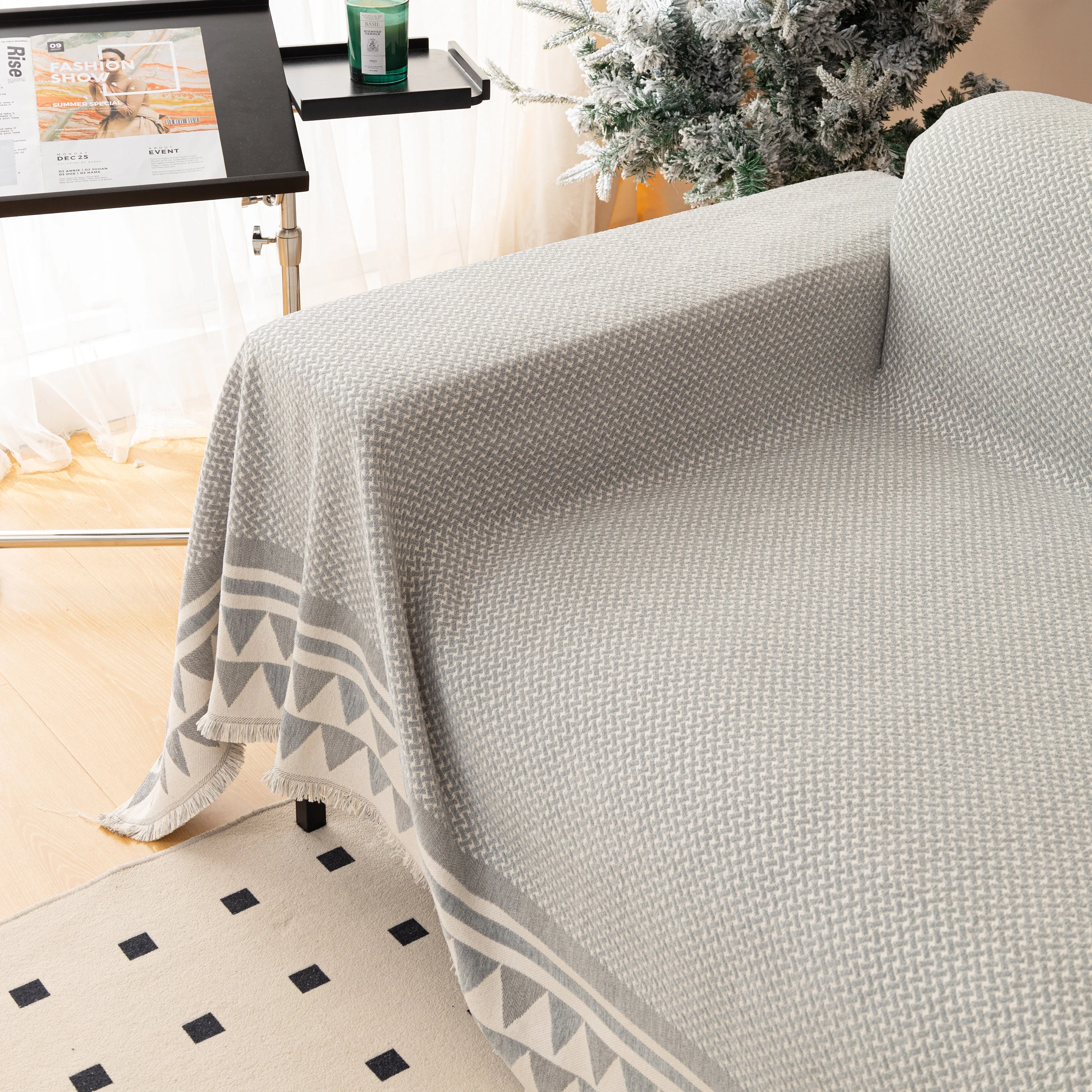 Chenille Jacquard Sofa Throw Blanket Cover Soft Polyester Weave Couch Throw Cover for Pets Dog Kids - Image 43