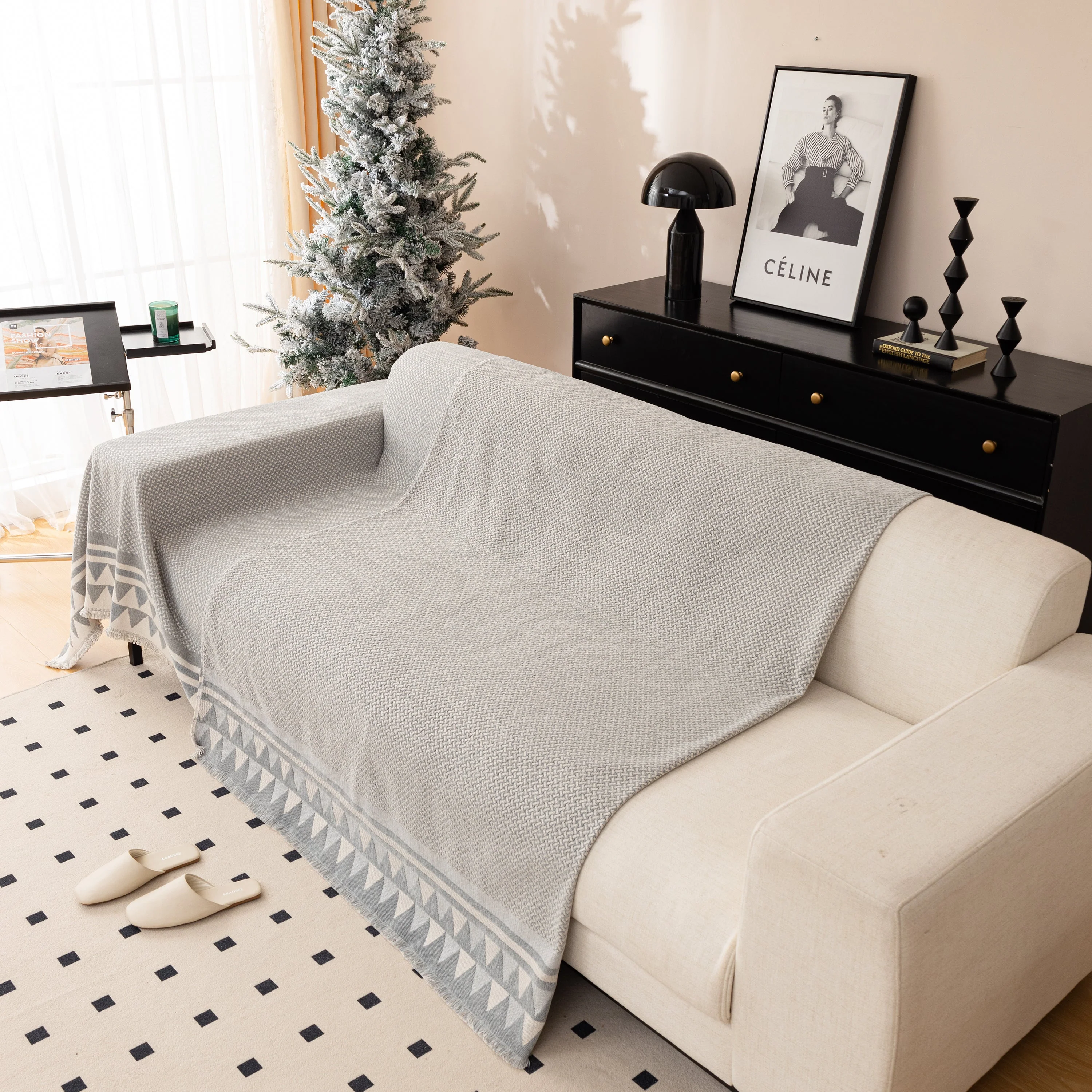 Chenille Jacquard Sofa Throw Blanket Cover Soft Polyester Weave Couch Throw Cover for Pets Dog Kids - Image 44