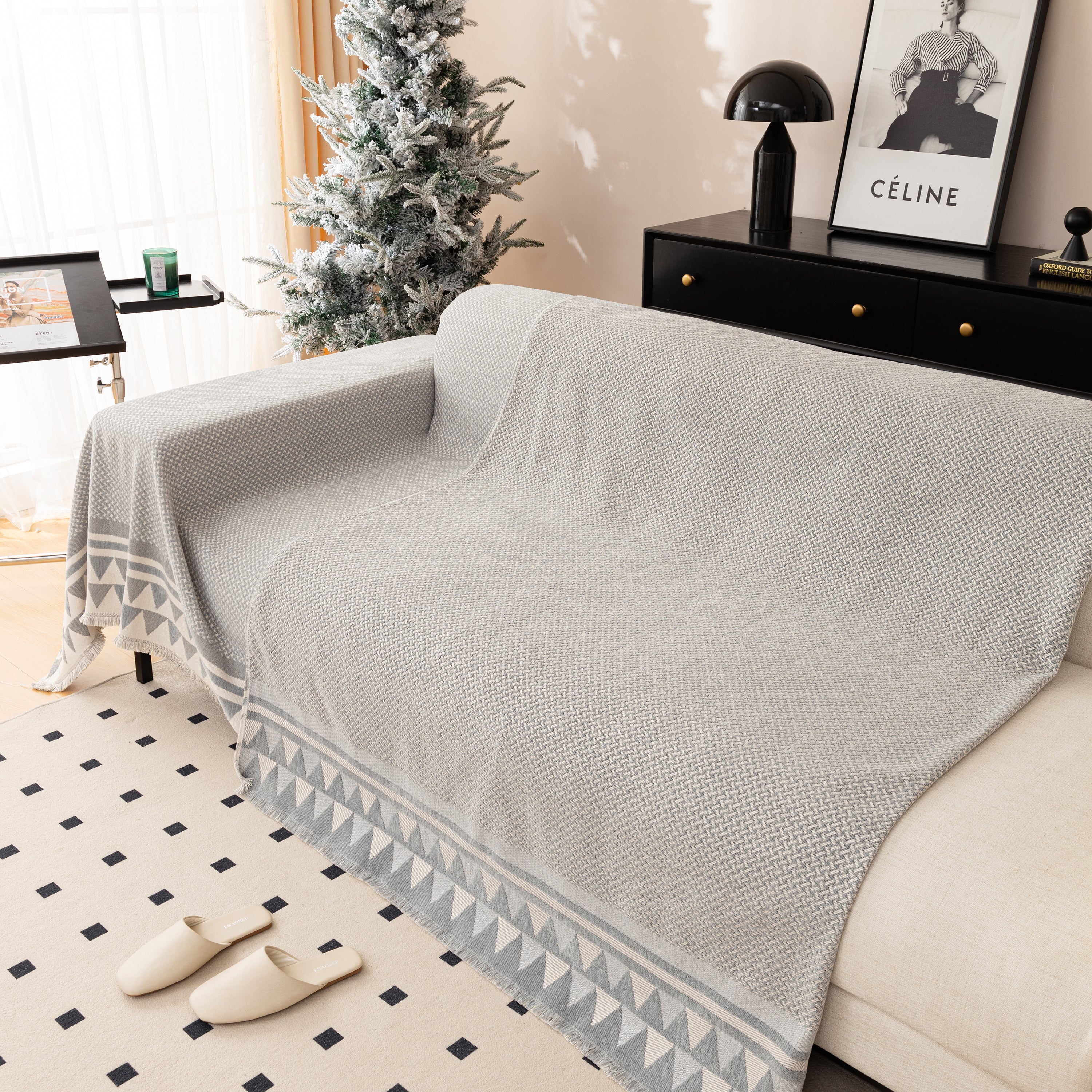 Chenille Jacquard Sofa Throw Blanket Cover Soft Polyester Weave Couch Throw Cover for Pets Dog Kids - Image 45