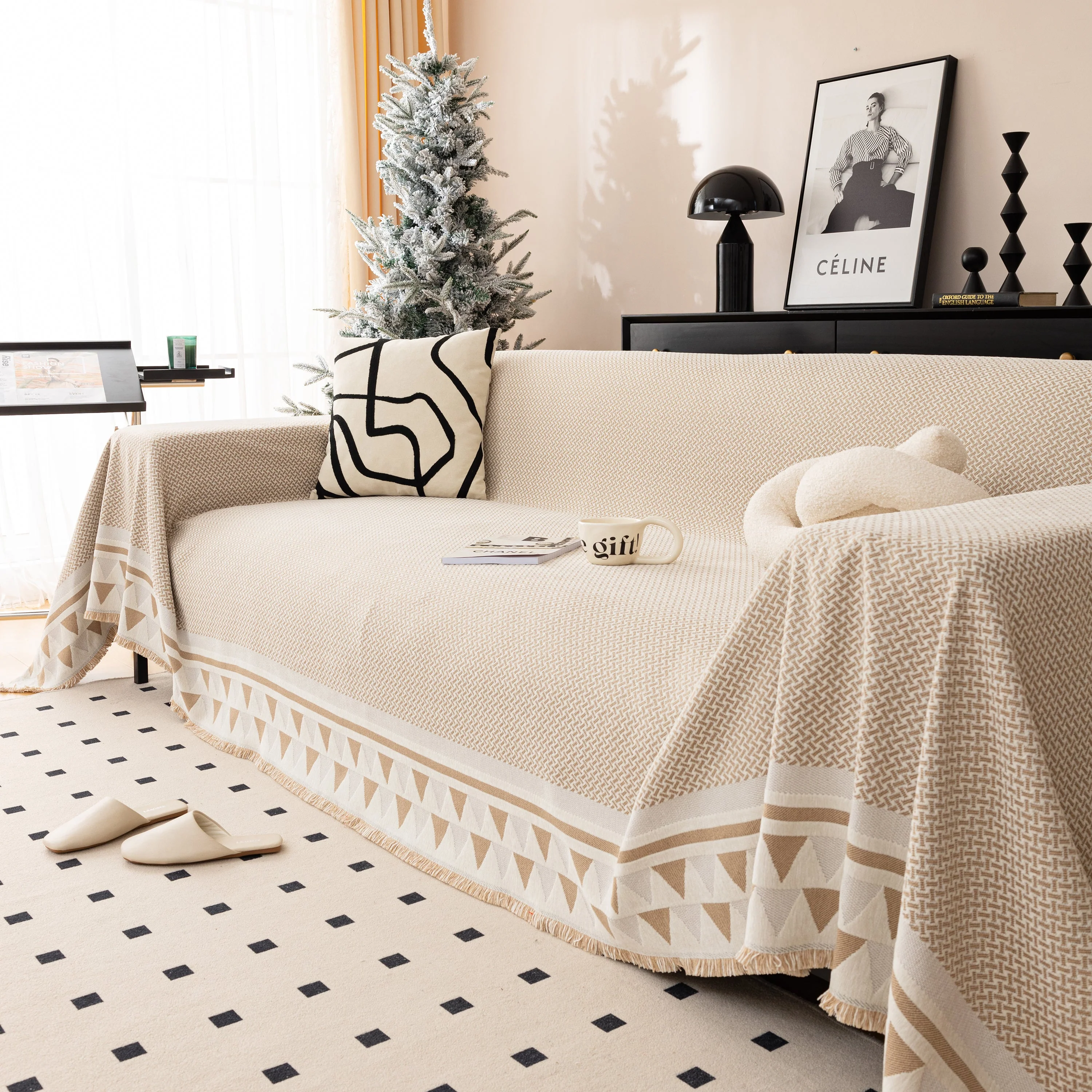 Chenille Jacquard Sofa Throw Blanket Cover Soft Polyester Weave Couch Throw Cover for Pets Dog Kids - Image 7