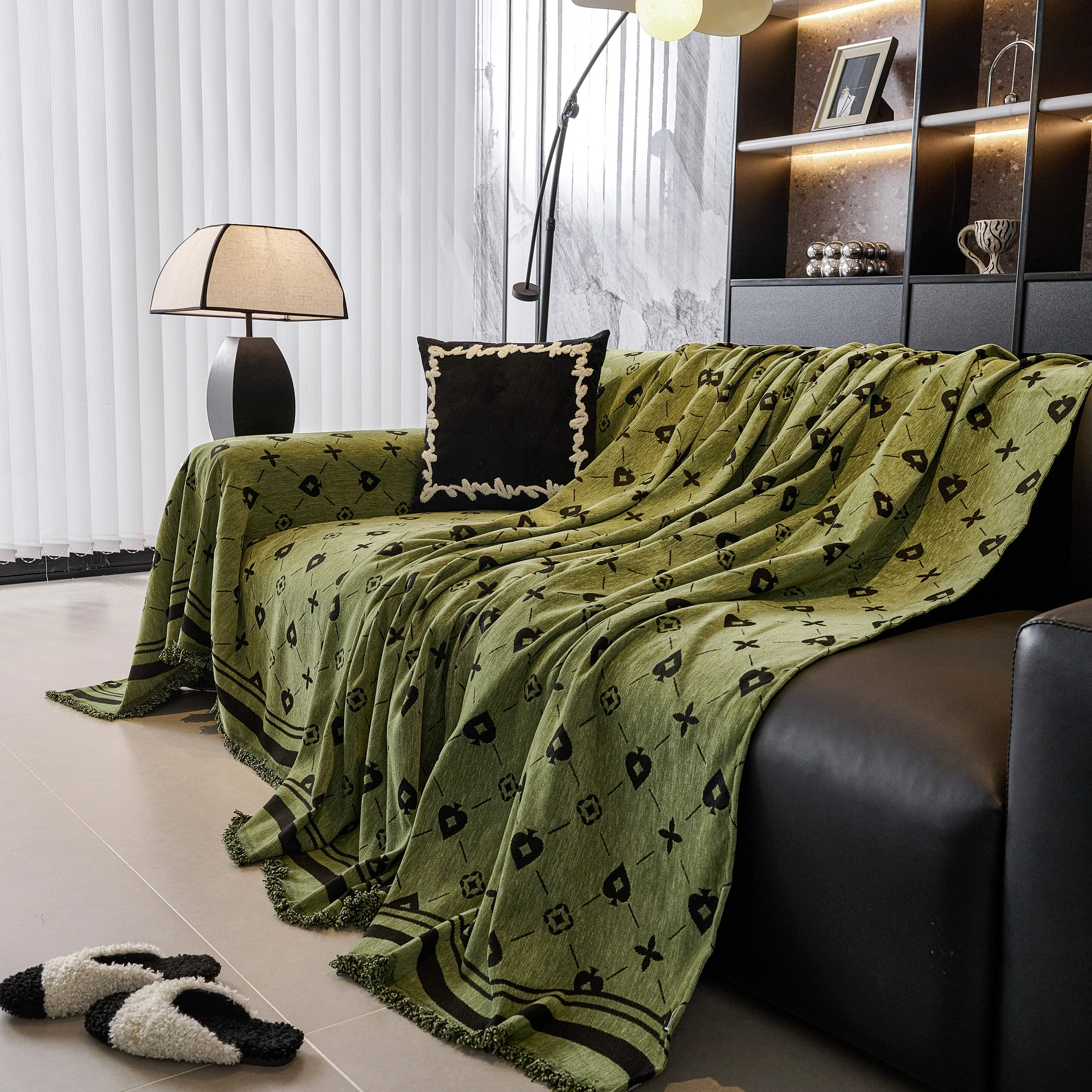 Chenille Jacquard Sofa Throw Cover Blanket, Luxury Thick Woven Couch Cover for Sofa - Image 101