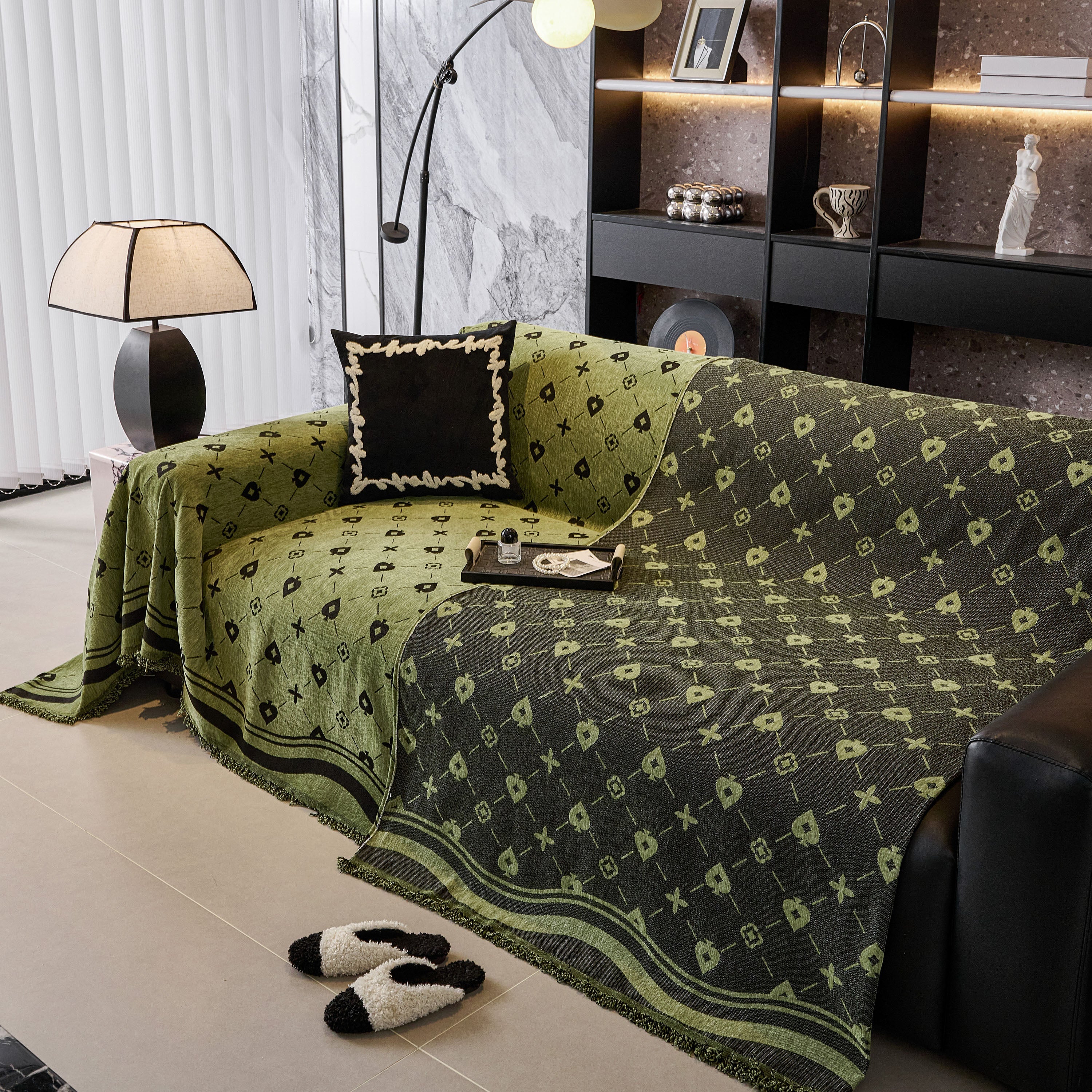 Chenille Jacquard Sofa Throw Cover Blanket, Luxury Thick Woven Couch Cover for Sofa - Image 102