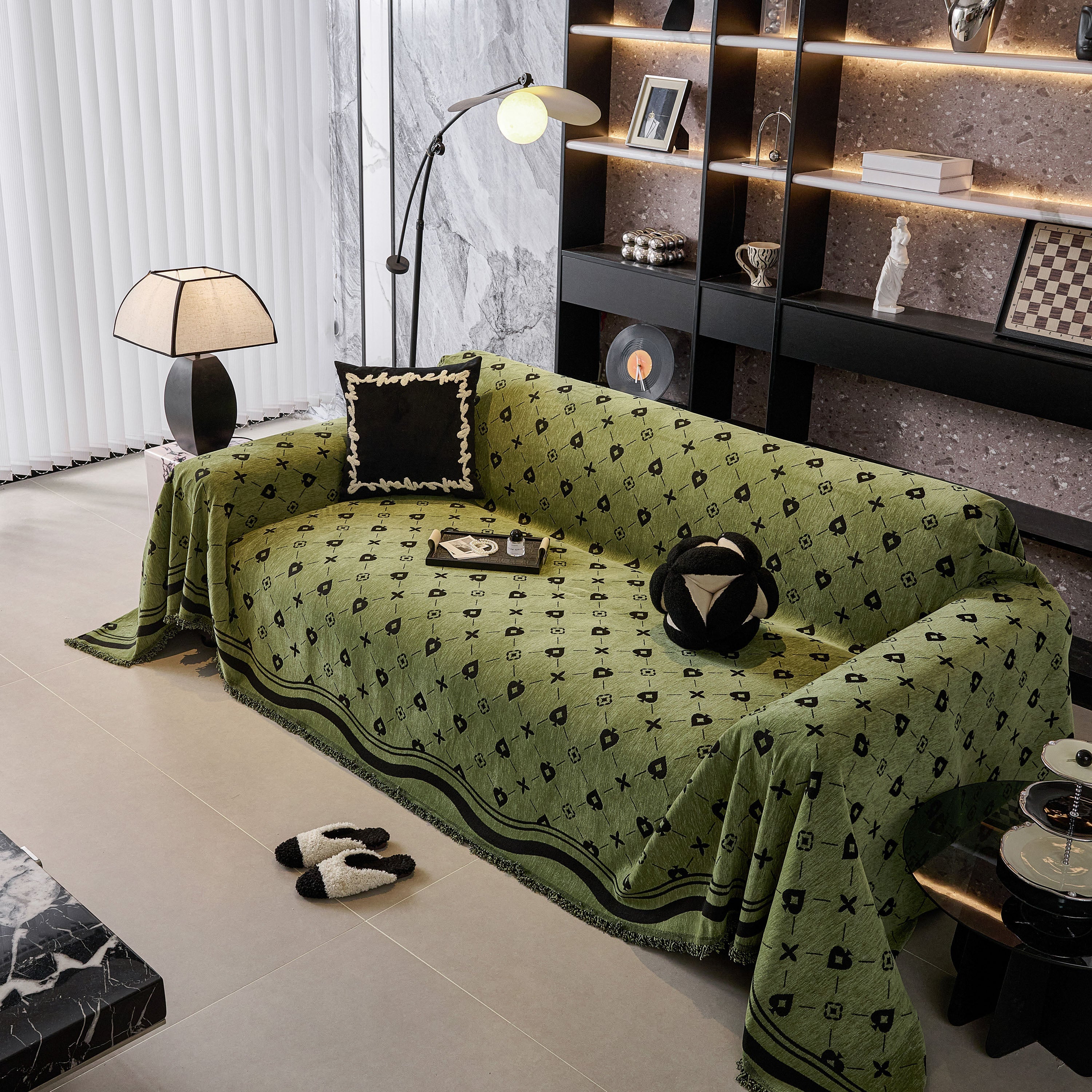 Chenille Jacquard Sofa Throw Cover Blanket, Luxury Thick Woven Couch Cover for Sofa - Image 106
