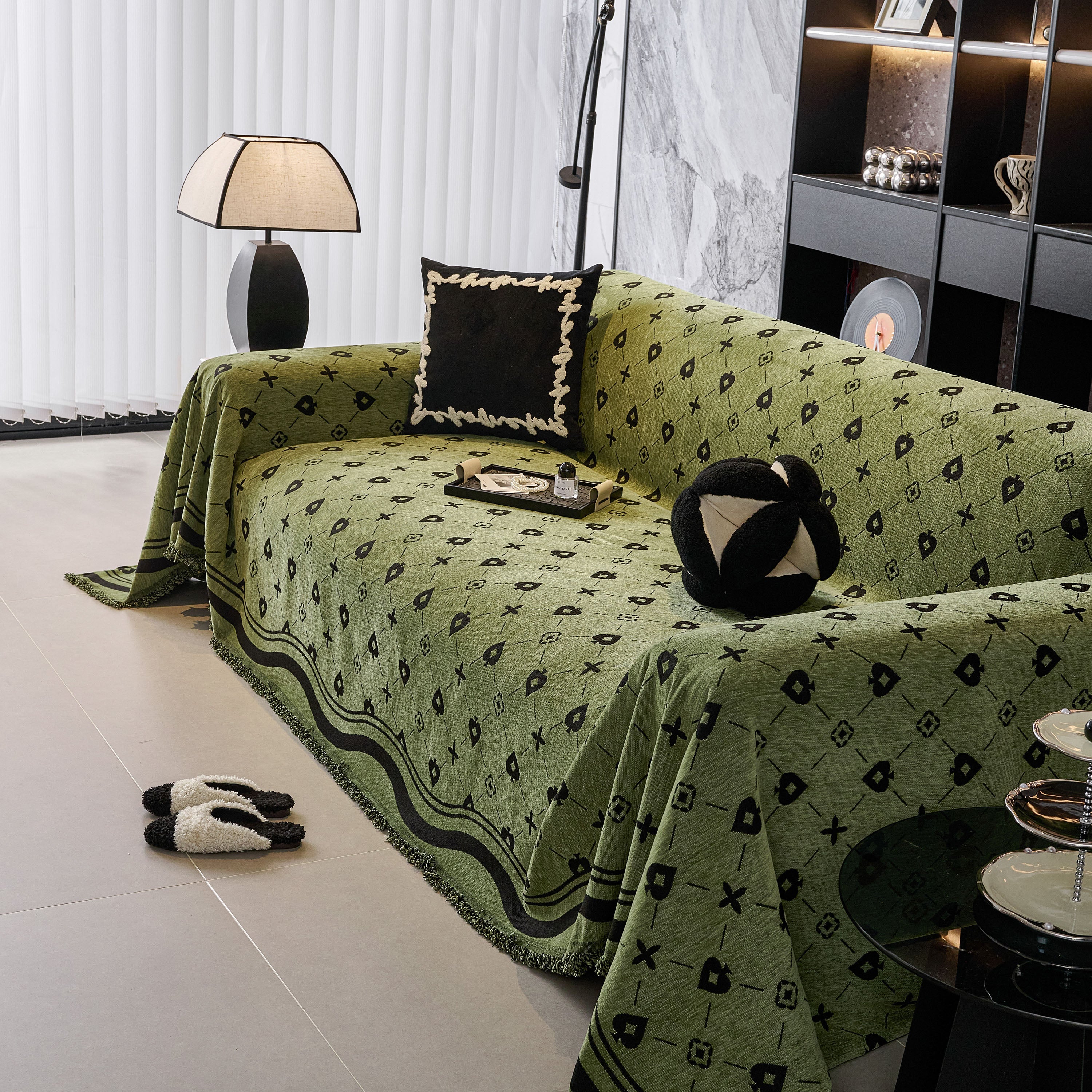 Chenille Jacquard Sofa Throw Cover Blanket, Luxury Thick Woven Couch Cover for Sofa - Image 107