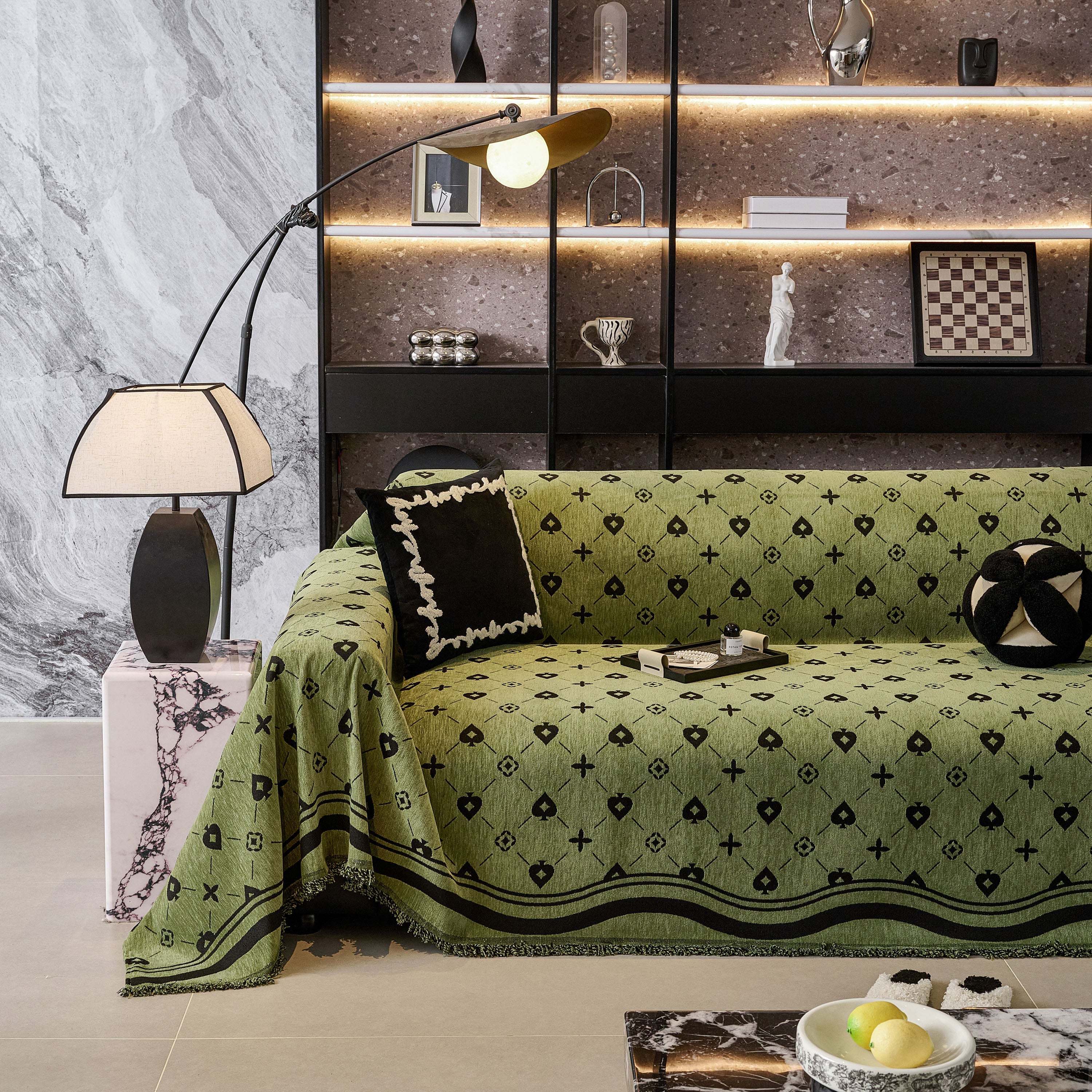 Chenille Jacquard Sofa Throw Cover Blanket, Luxury Thick Woven Couch Cover for Sofa - Image 108