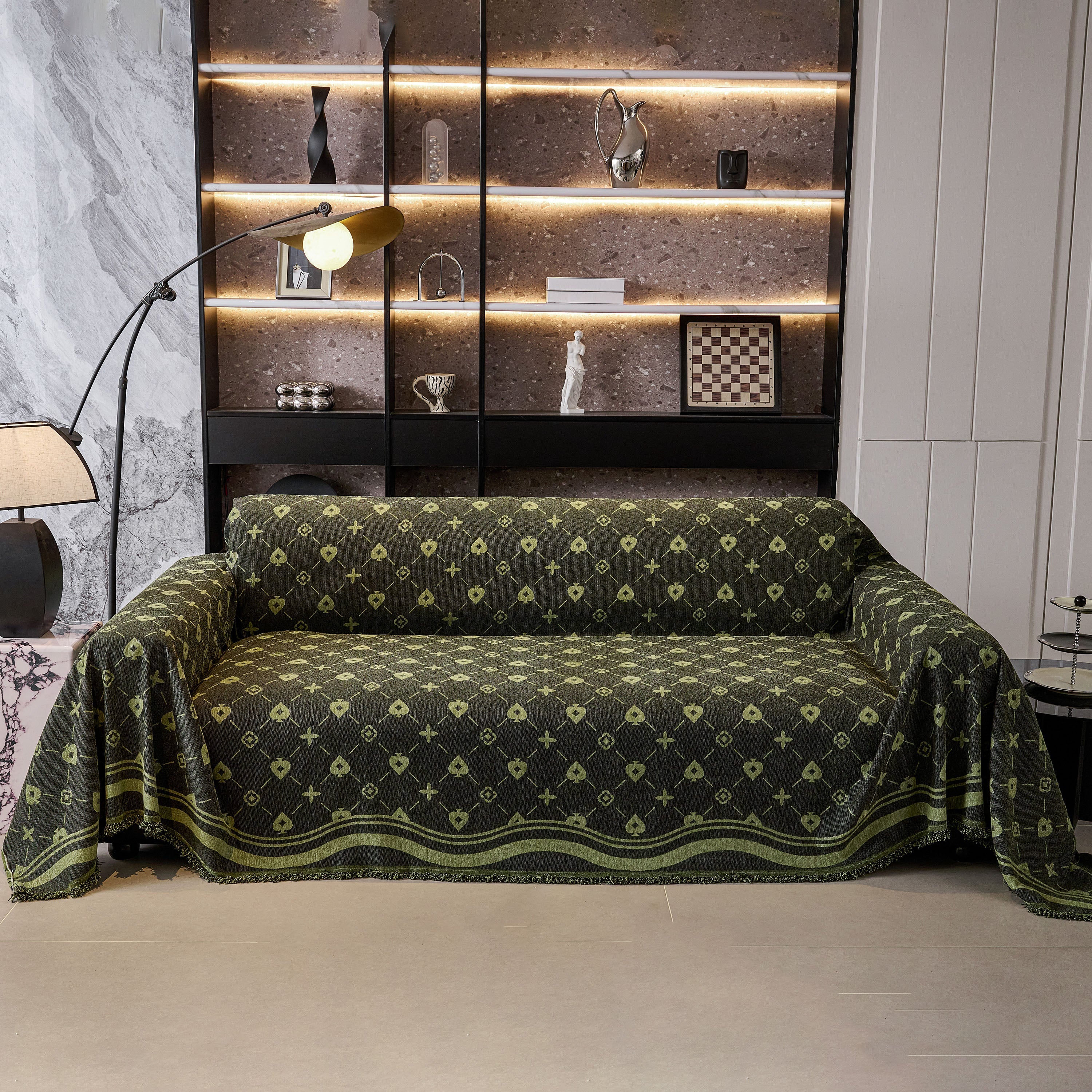 Chenille Jacquard Sofa Throw Cover Blanket, Luxury Thick Woven Couch Cover for Sofa - Image 110