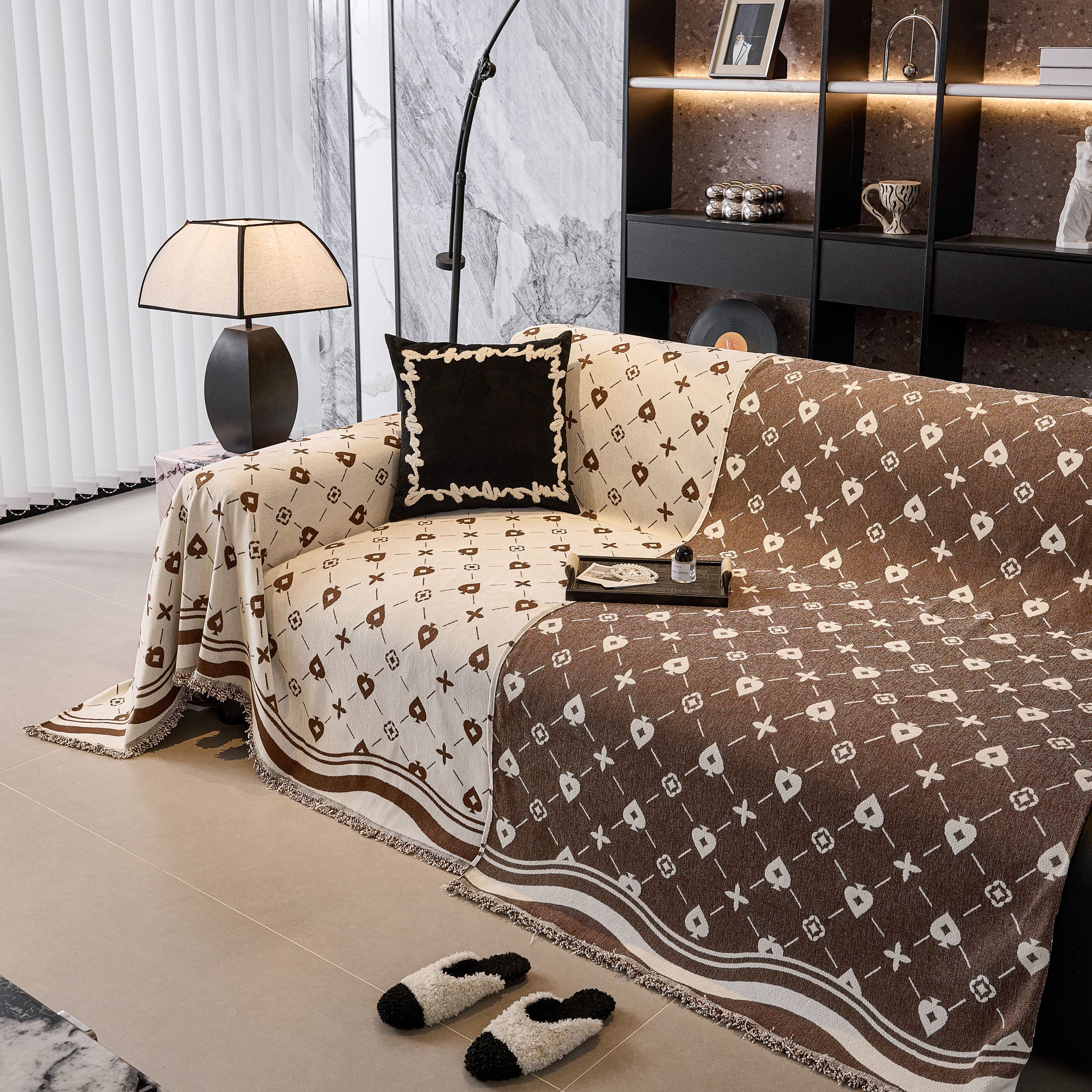 Chenille Jacquard Sofa Throw Cover Blanket, Luxury Thick Woven Couch Cover for Sofa - Image 13