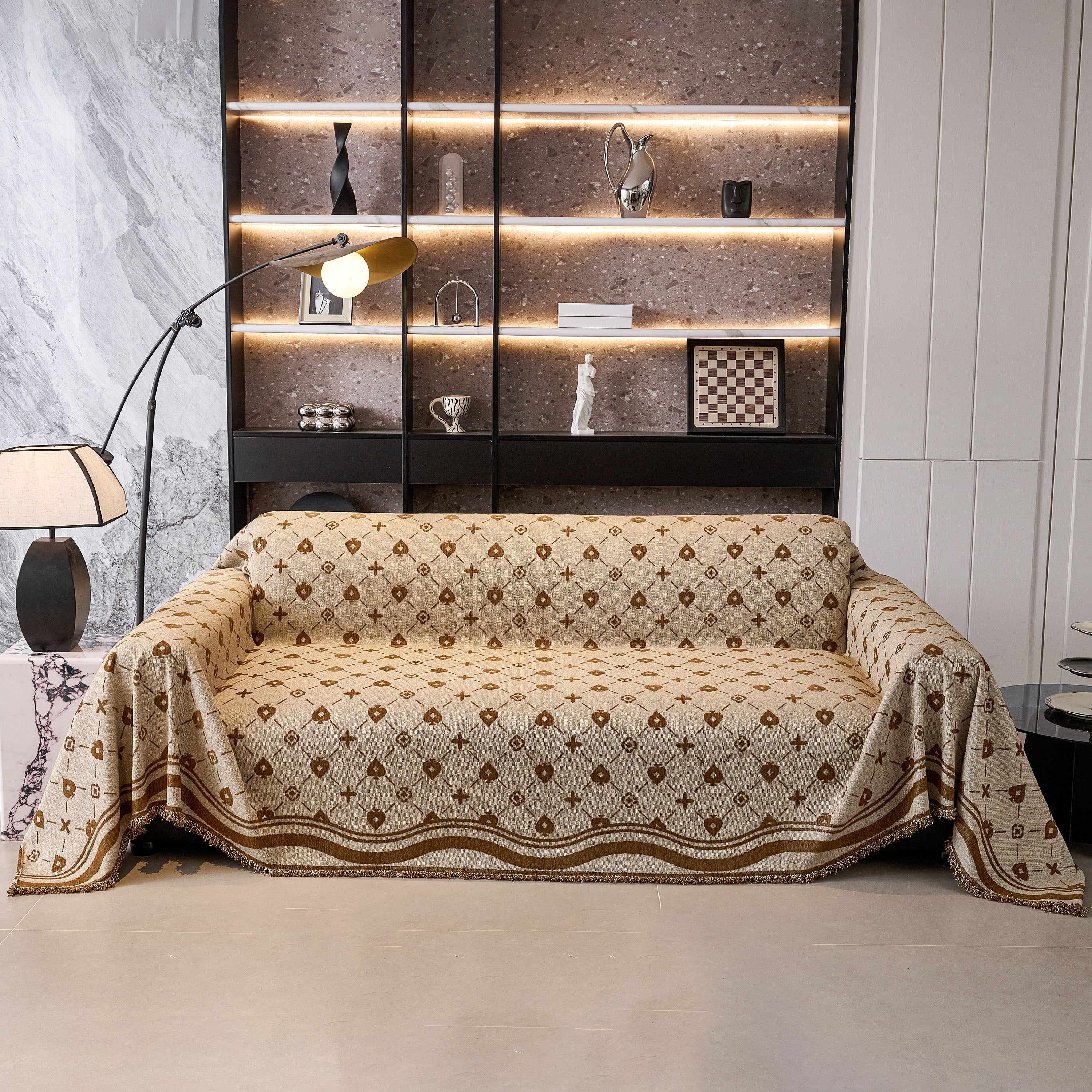 Chenille Jacquard Sofa Throw Cover Blanket, Luxury Thick Woven Couch Cover for Sofa - Image 137